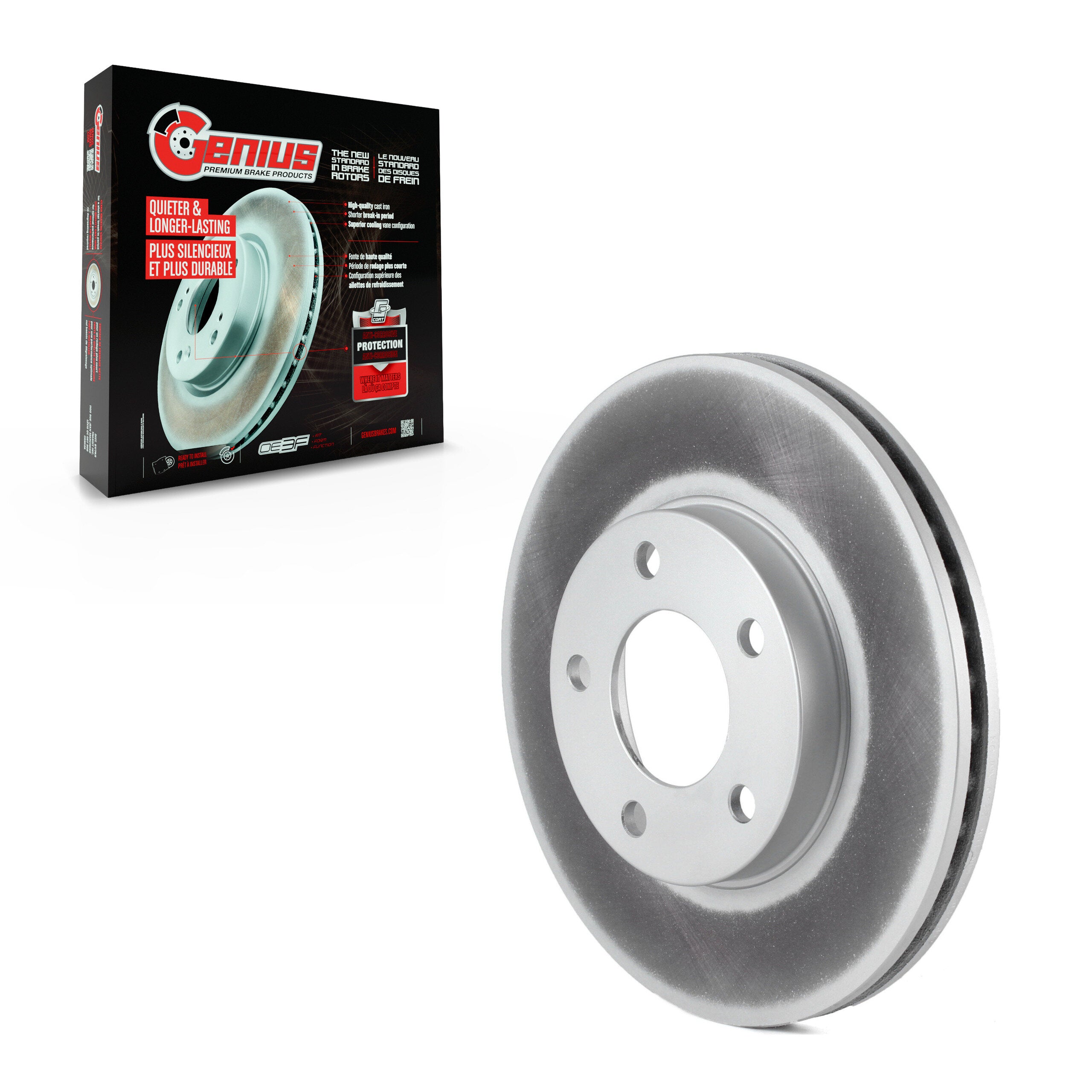 Genius GCR-680025 Disc Brake Rotor for 2001-2007 Mercury Mariner, Ford Escape, Mazda Tribute - Front