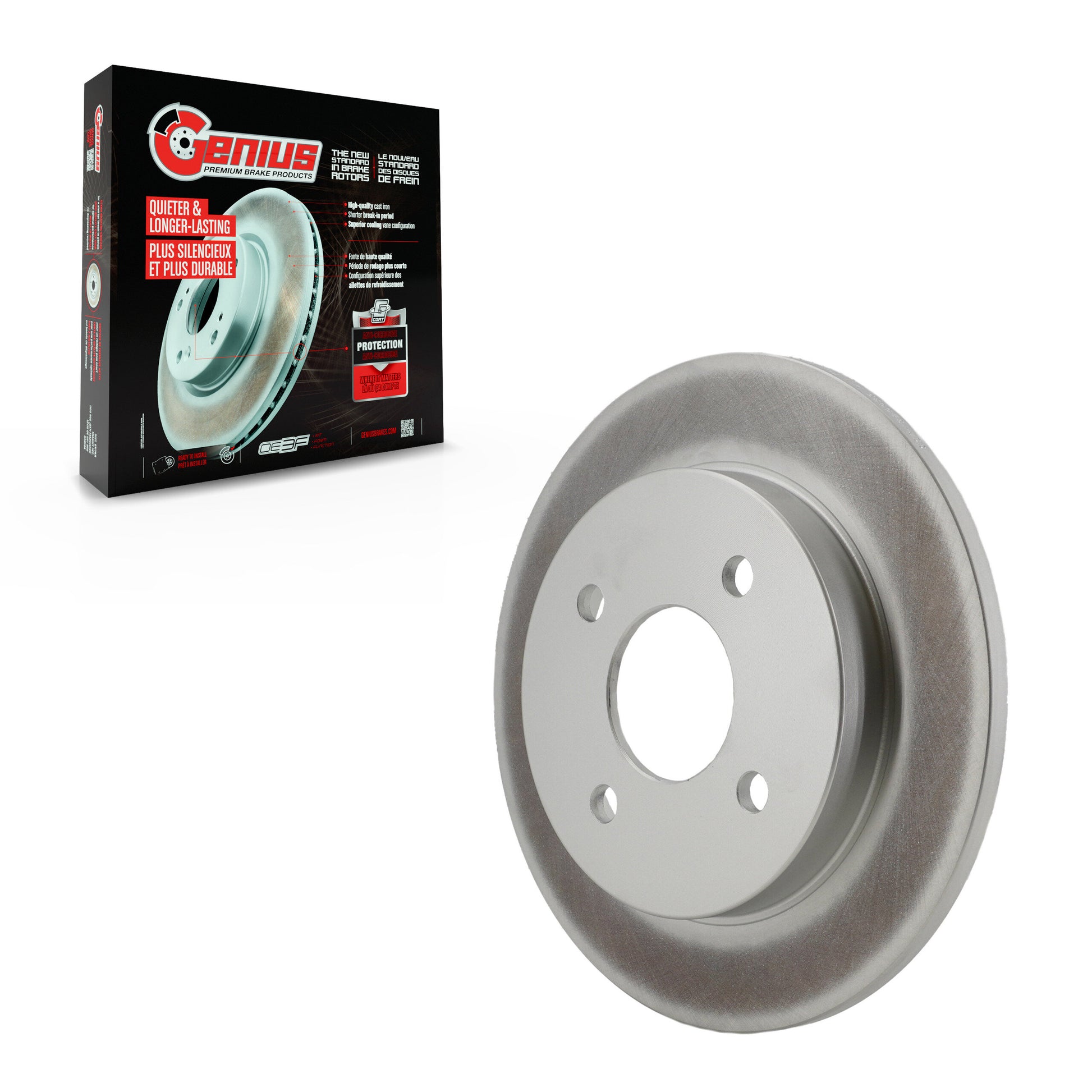 Genius GCR-680035 Disc Brake Rotor for 2000-2019 Ford Fiesta, Ford Focus - Rear