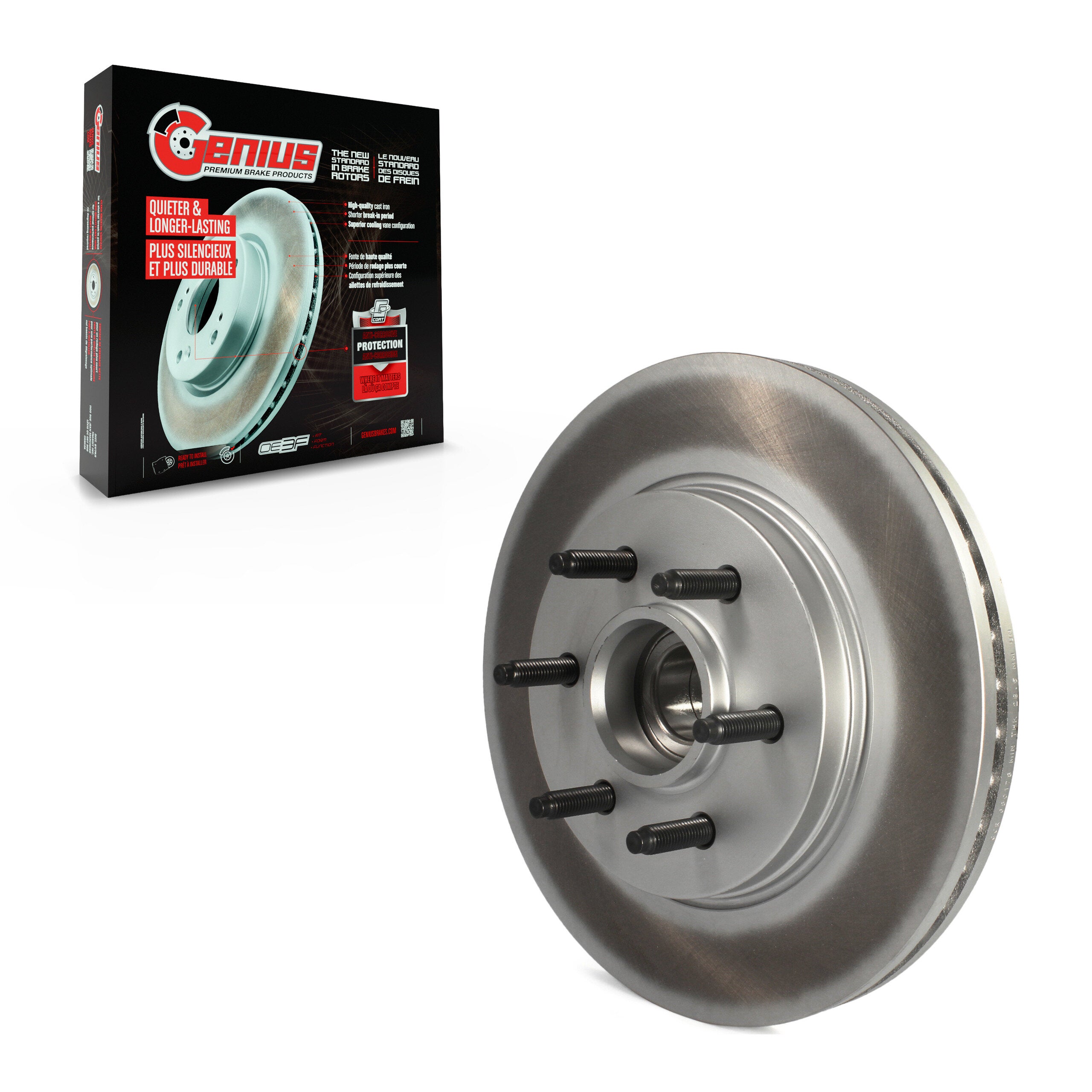 Genius GCR-680178 Disc Brake Rotor and Hub Assembly for 2004-2008 Lincoln Mark LT, Ford F-150 - Front