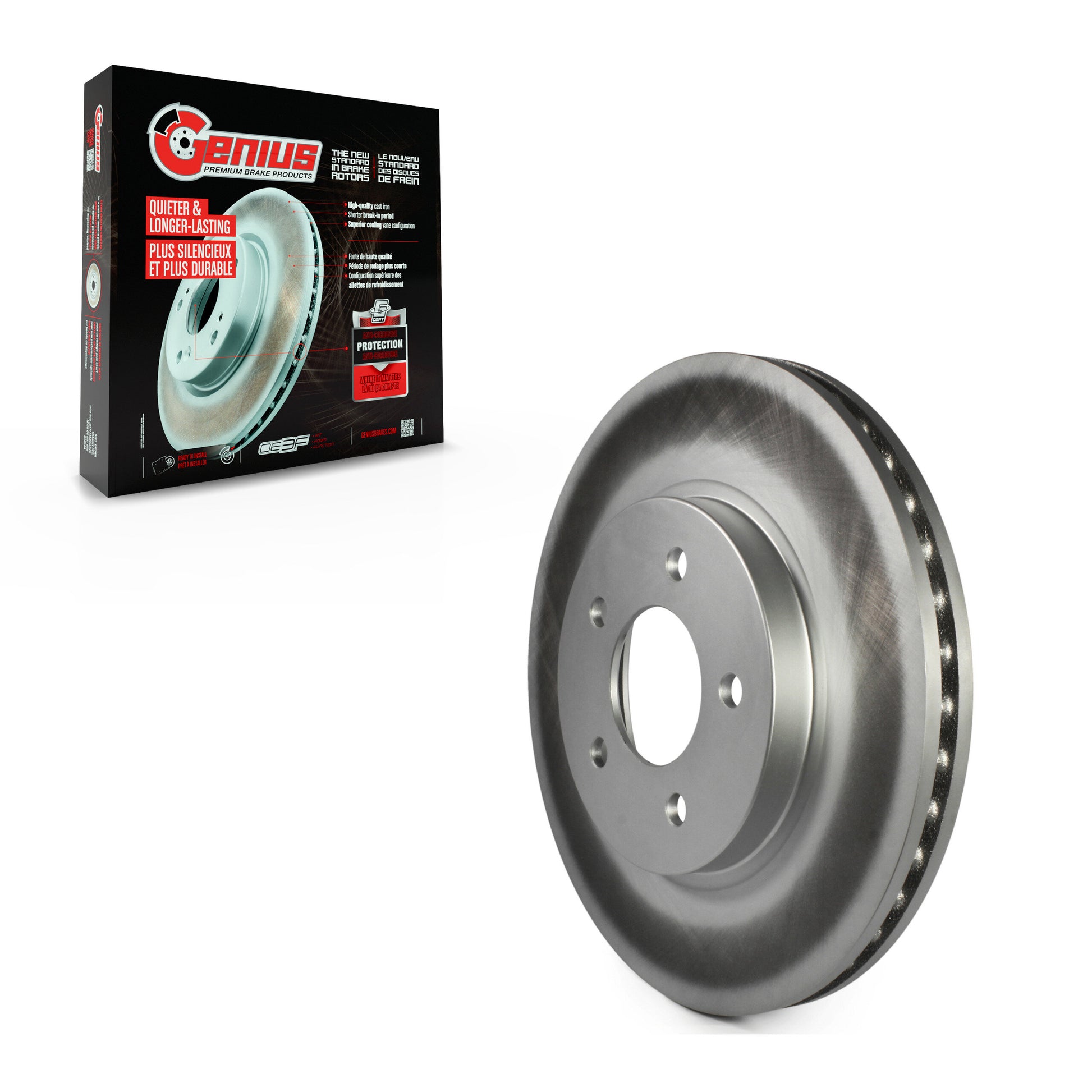 Genius GCR-680272 Disc Brake Rotor for 2005-2012 Ford Escape, Mazda Tribute, Mercury Mariner - Front