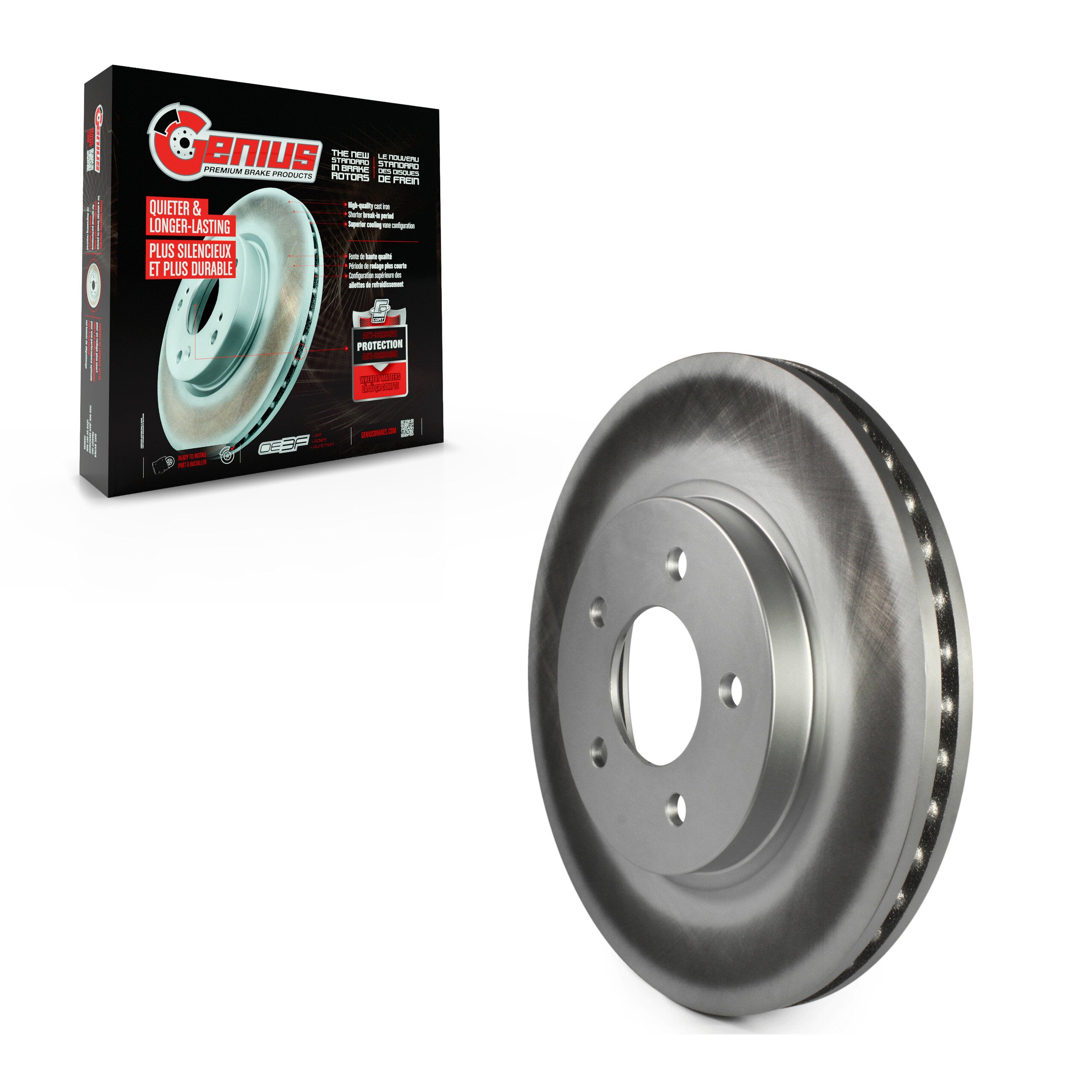 Genius GCR-680272 Disc Brake Rotor for 2005-2012 Ford Escape, Mazda Tribute, Mercury Mariner - Front