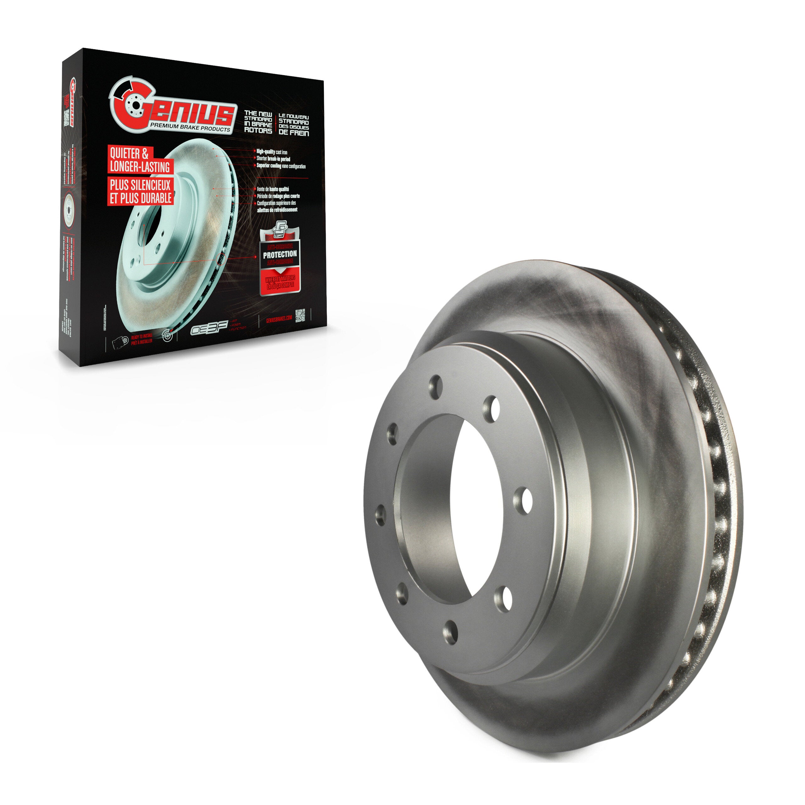 Genius GCR-680679 Disc Brake Rotor for 2008-2023 Ford E-350 Super Duty, Ford E-150, Ford E-150 Econoline - Rear