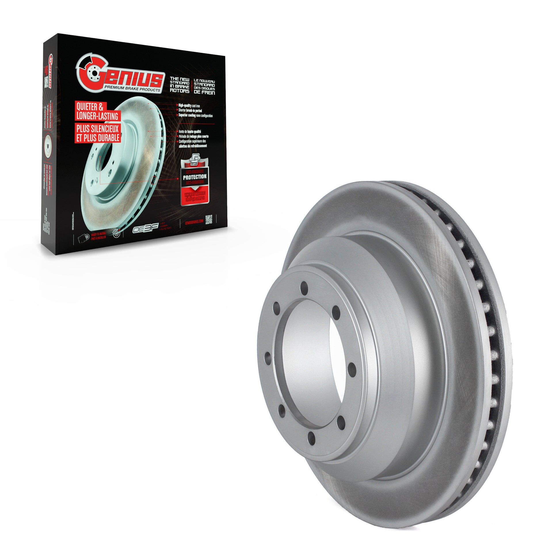 Genius GCR-680680 Disc Brake Rotor for 2008-2023 Ford E-350 Super Duty, Ford E-350 Econoline - Rear