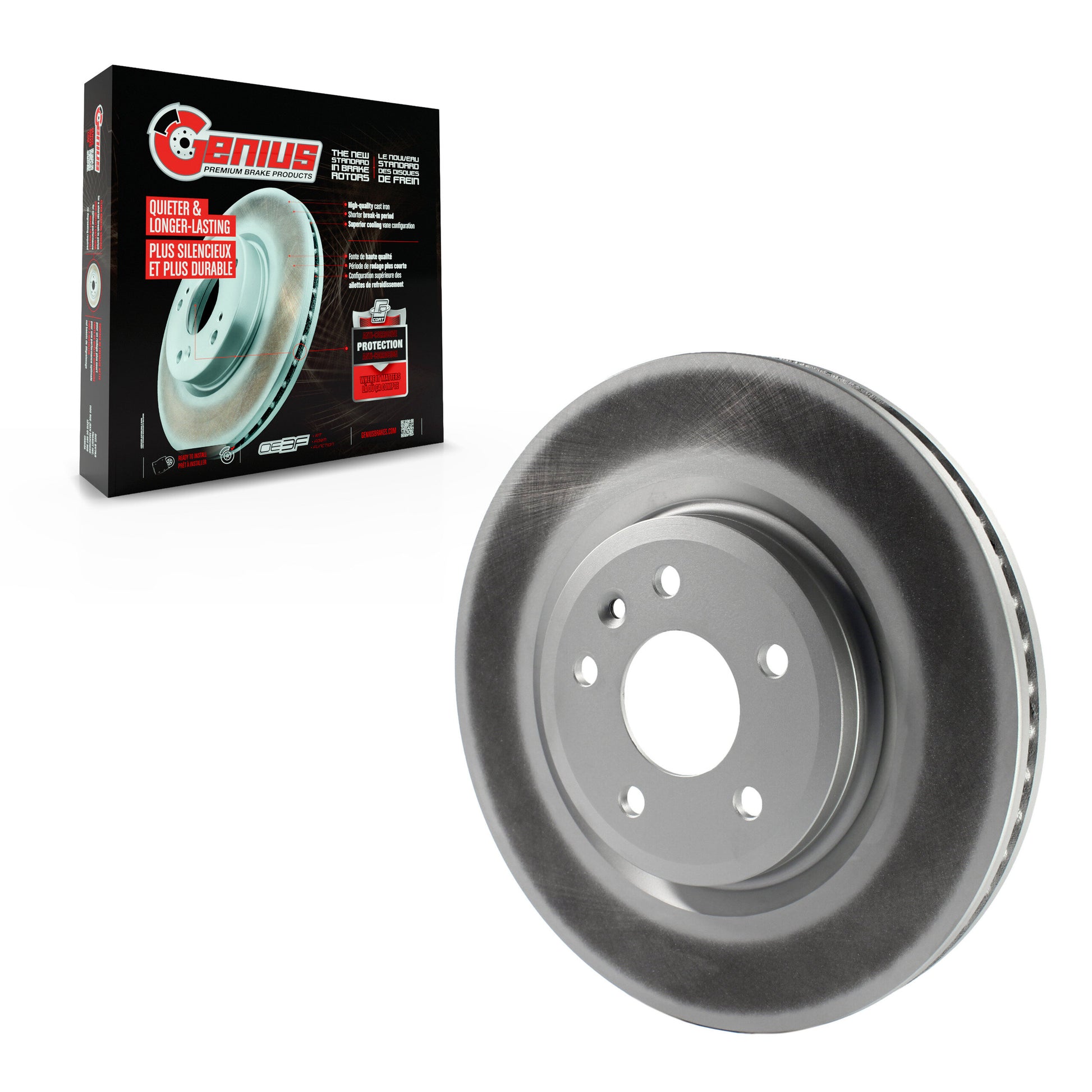 Genius GCR-680758 Disc Brake Rotor for 2009-2019 Ford Explorer, Ford Taurus, Lincoln MKT - Front