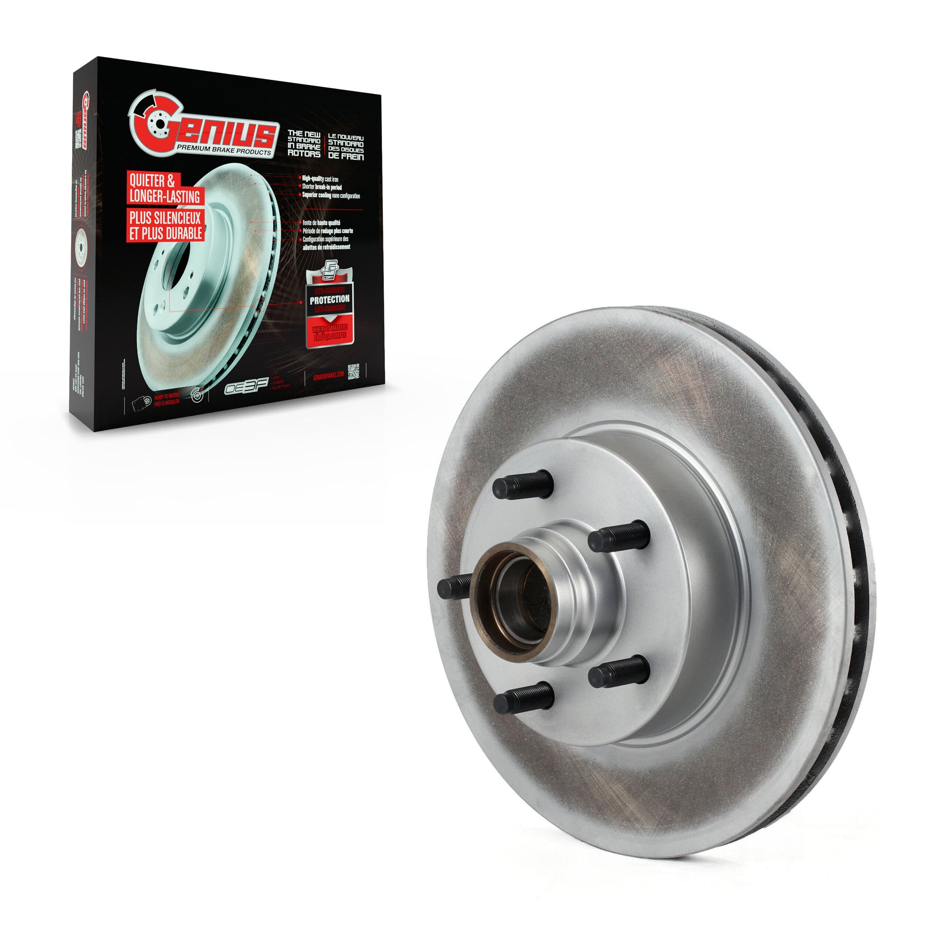 Genius GCR-680905 Disc Brake Rotor and Hub Assembly for 2010-2011 Ford Ranger - Front