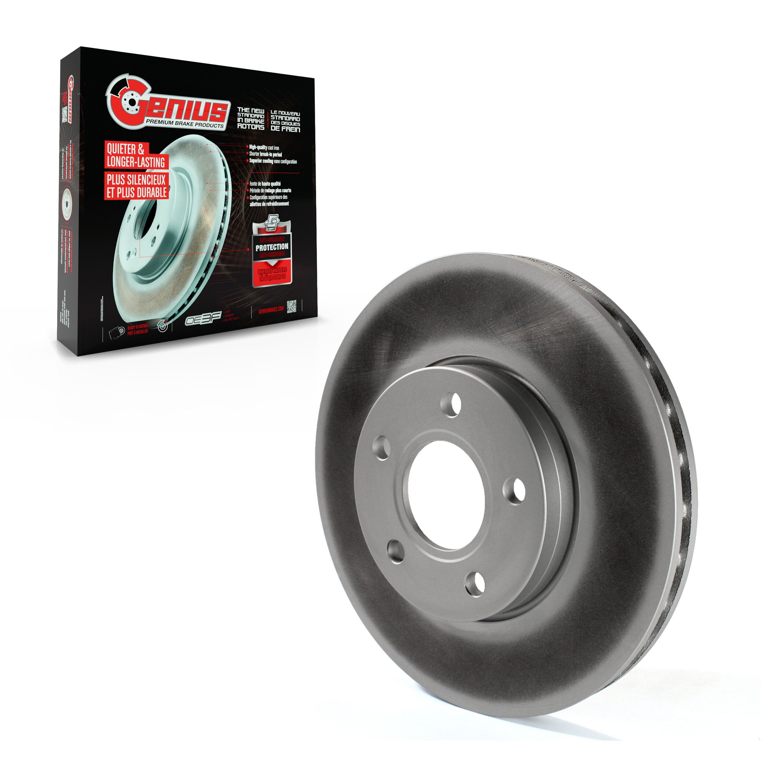 Genius GCR-680930 Disc Brake Rotor for 2012-2018 Ford C-Max, Ford Focus - Front