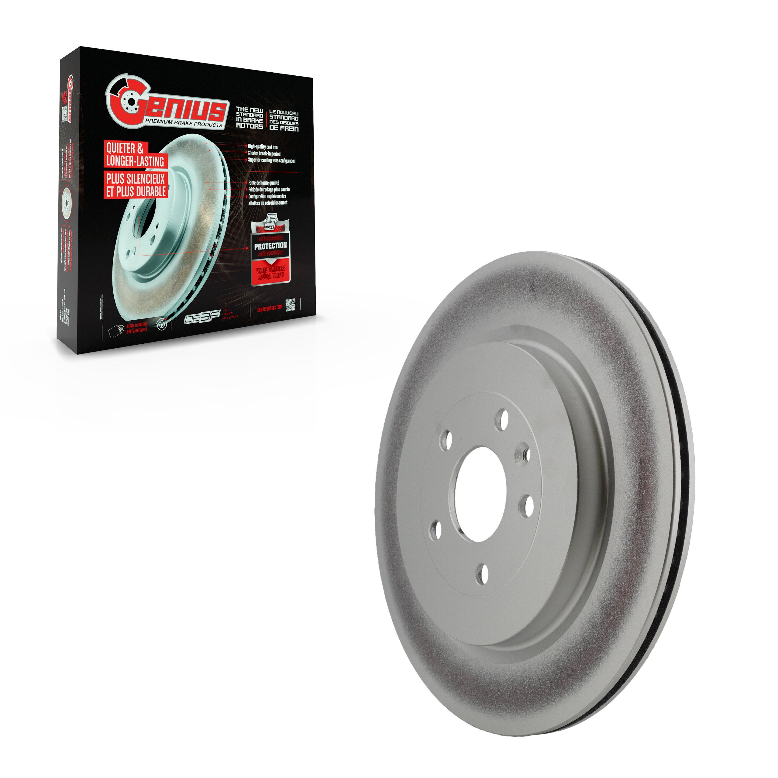 Genius GCR-680983 Disc Brake Rotor for 2012-2019 Lincoln MKT, Ford Special Service Police Sedan, Ford Explorer - Rear