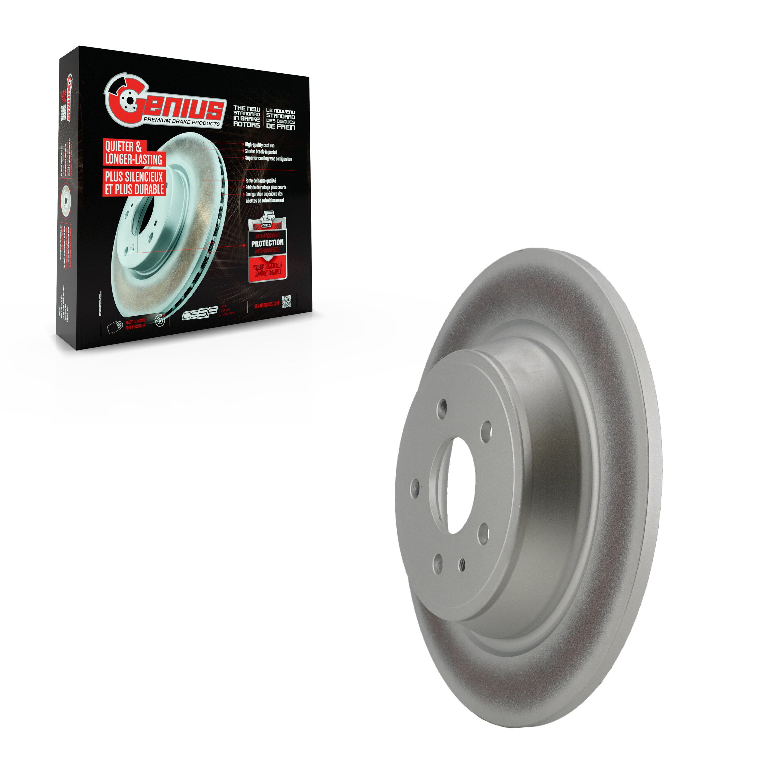 Genius GCR-681013 Disc Brake Rotor for 2013-2020 Ford Fusion, Ford Escape, Lincoln Continental - Rear