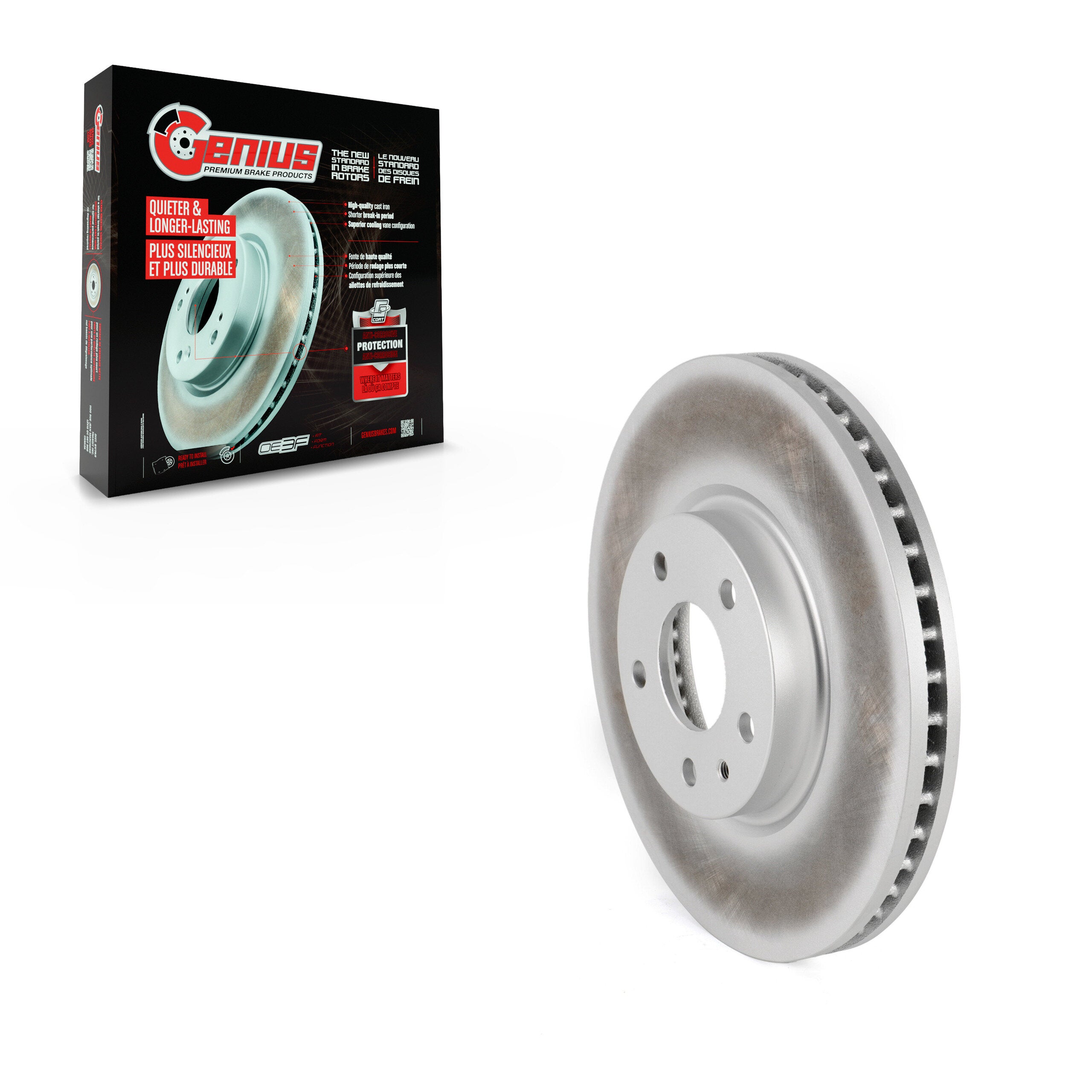 Genius GCR-681014 Disc Brake Rotor for 2013-2020 Ford Fusion, Lincoln MKZ - Front