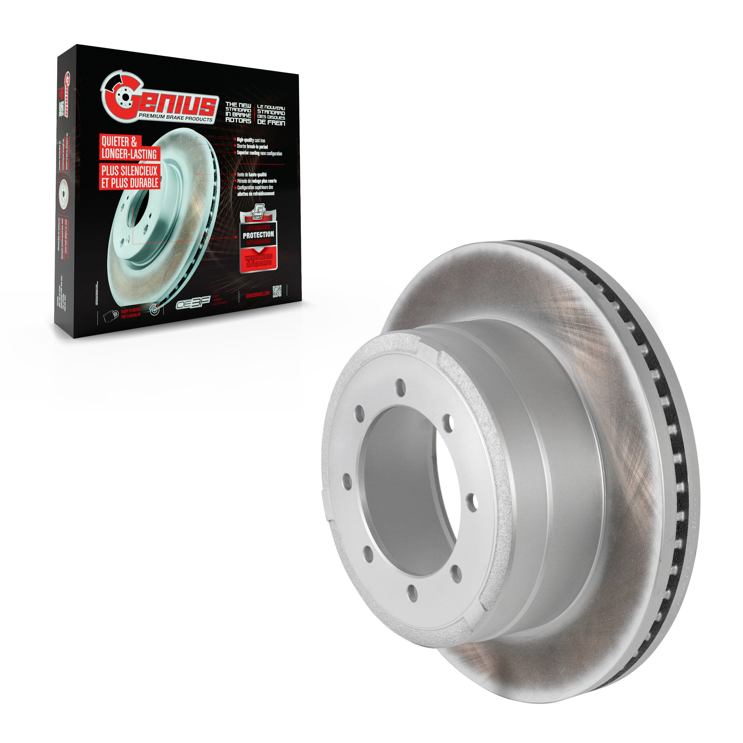 Genius GCR-681018 Disc Brake Rotor for 2013-2022 Ford F-350 Super Duty, Ford F-250 Super Duty, Ford F-450 Super Duty - Rear
