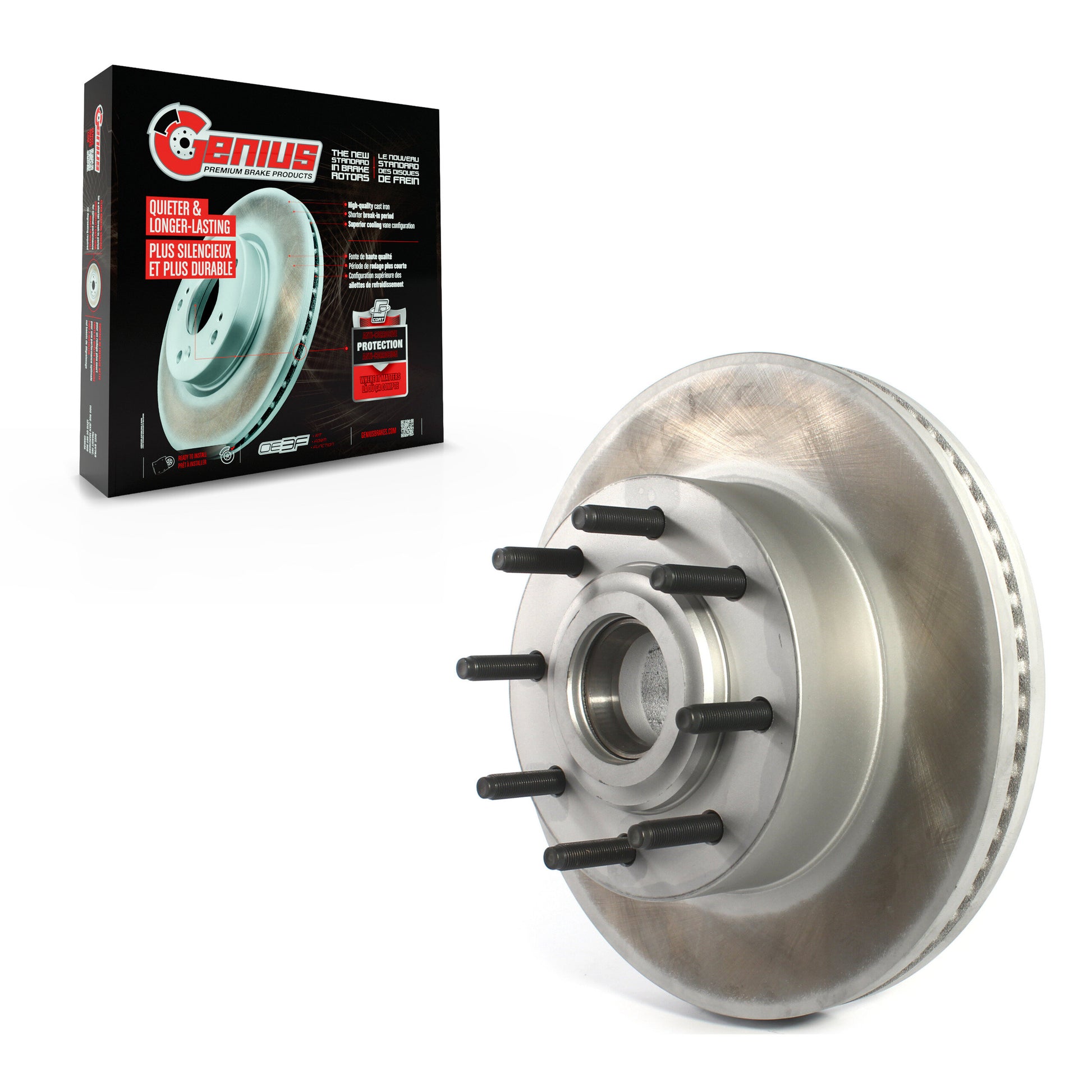 Genius GCR-681778 Disc Brake Rotor and Hub Assembly for 2013-2023 Ford F-250 Super Duty, Ford F-350 Super Duty - Front