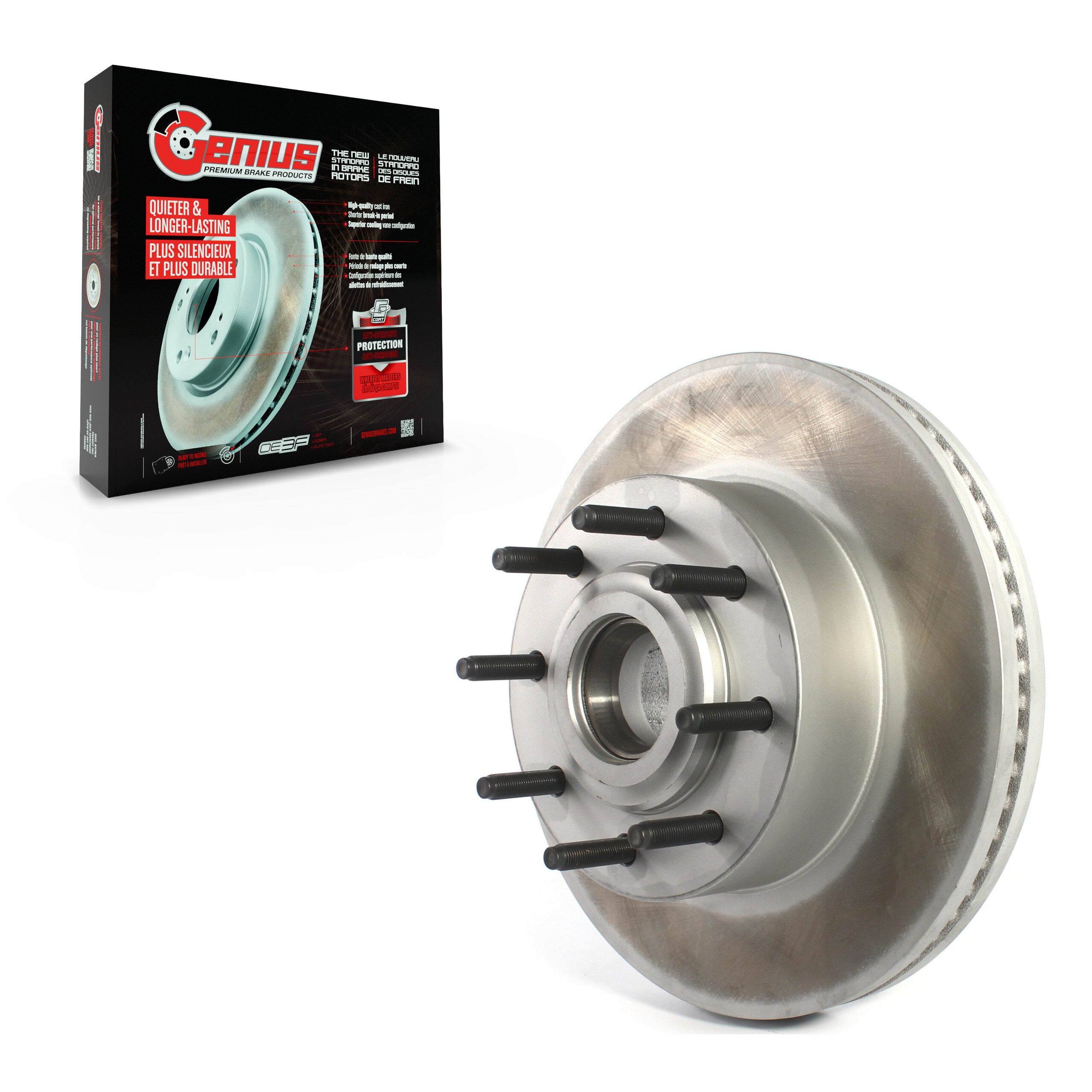 Genius GCR-681778 Disc Brake Rotor and Hub Assembly for 2013-2023 Ford F-250 Super Duty, Ford F-350 Super Duty - Front
