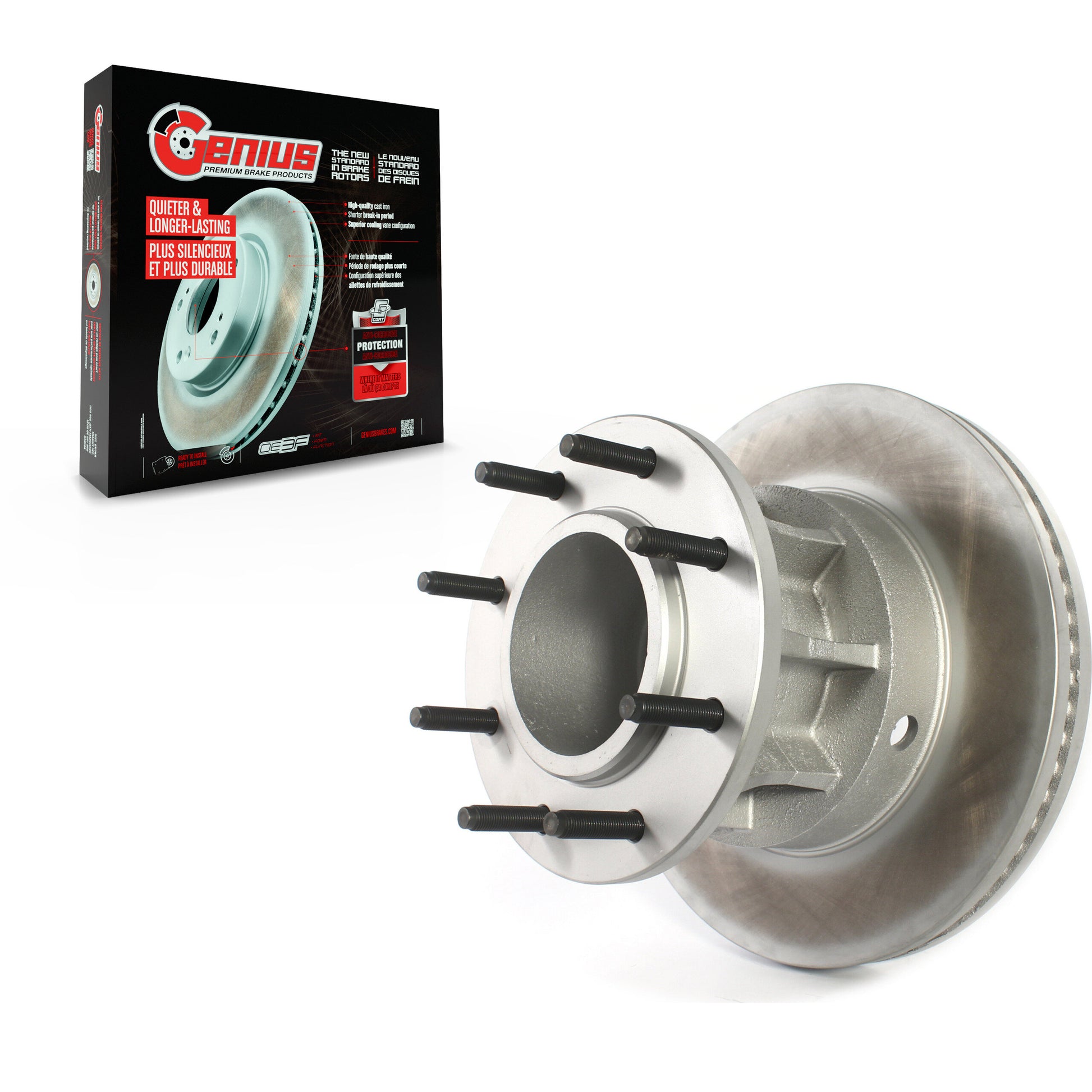 Genius GCR-681785 Disc Brake Rotor and Hub Assembly for 2013-2023 Ford F-450 Super Duty, Ford F-550 Super Duty, Ford F-250 Super Duty - Front