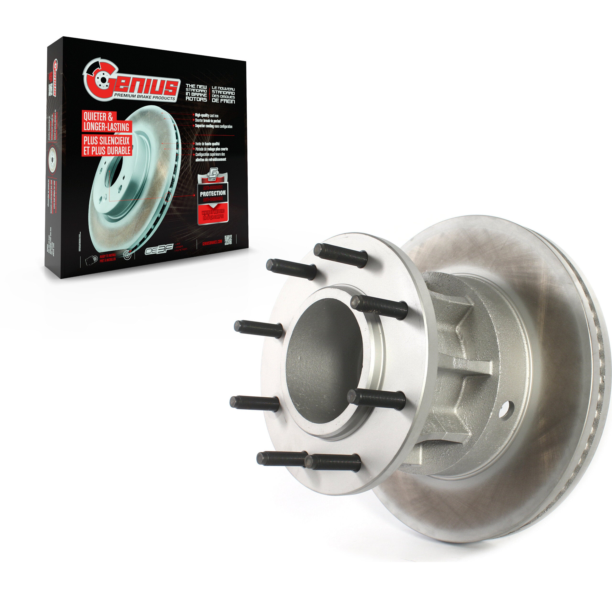 Genius GCR-681785 Disc Brake Rotor and Hub Assembly for 2013-2023 Ford F-450 Super Duty, Ford F-550 Super Duty, Ford F-250 Super Duty - Front