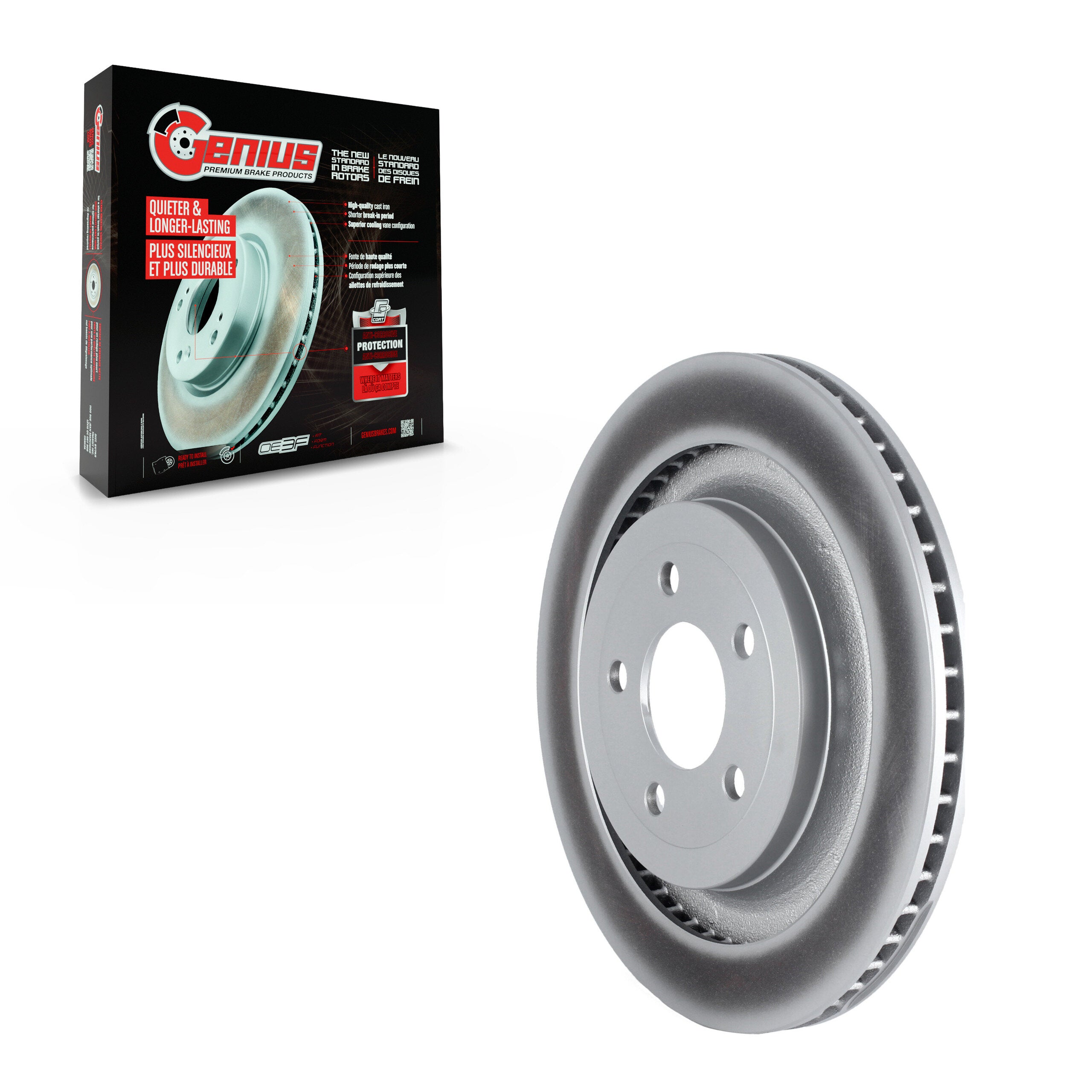 Genius GCR-681955 Disc Brake Rotor for 2015-2023 Ford Mustang - Rear