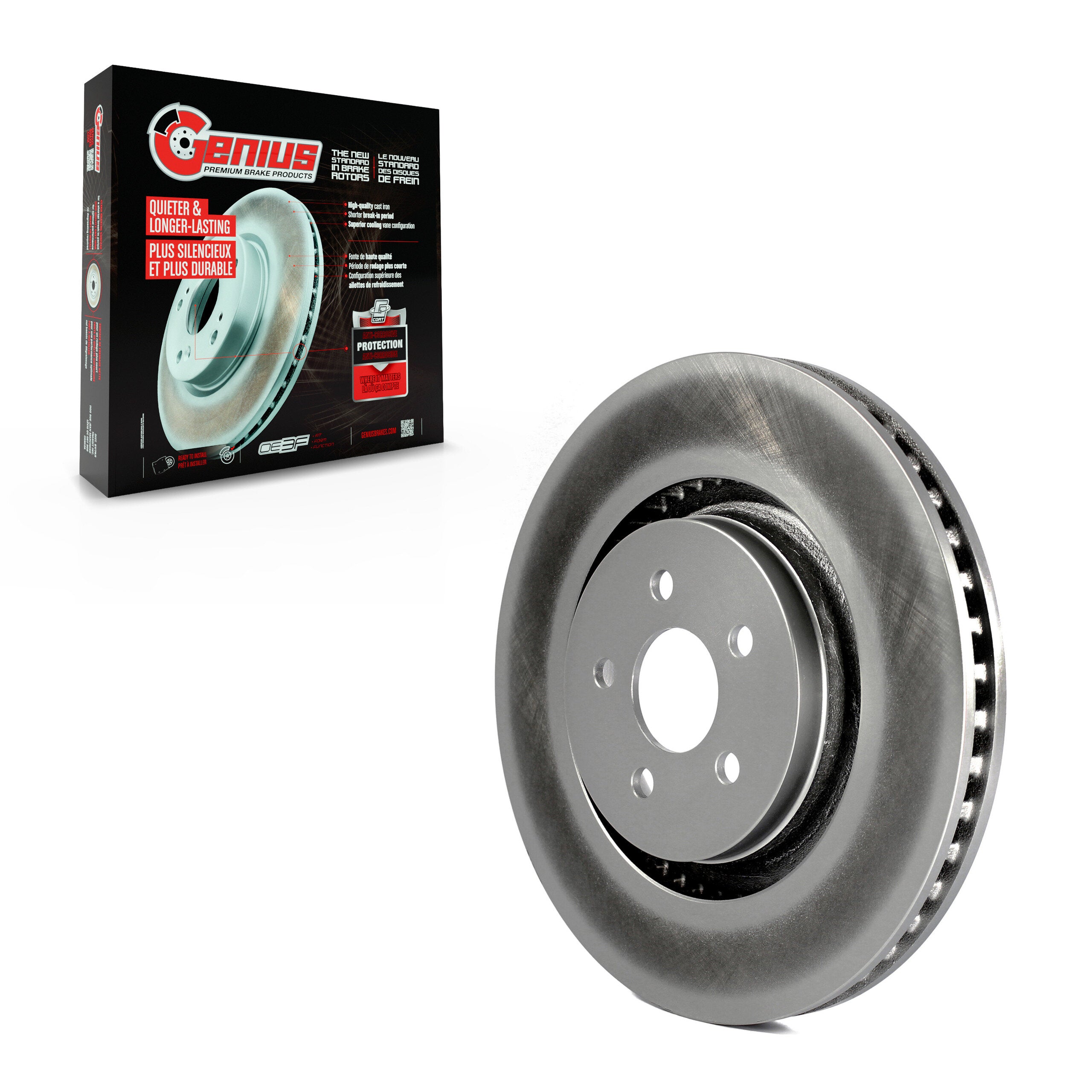 Genius GCR-681995 Disc Brake Rotor for 2015-2023 Ford Edge, Lincoln Nautilus, Ford Fusion - Front