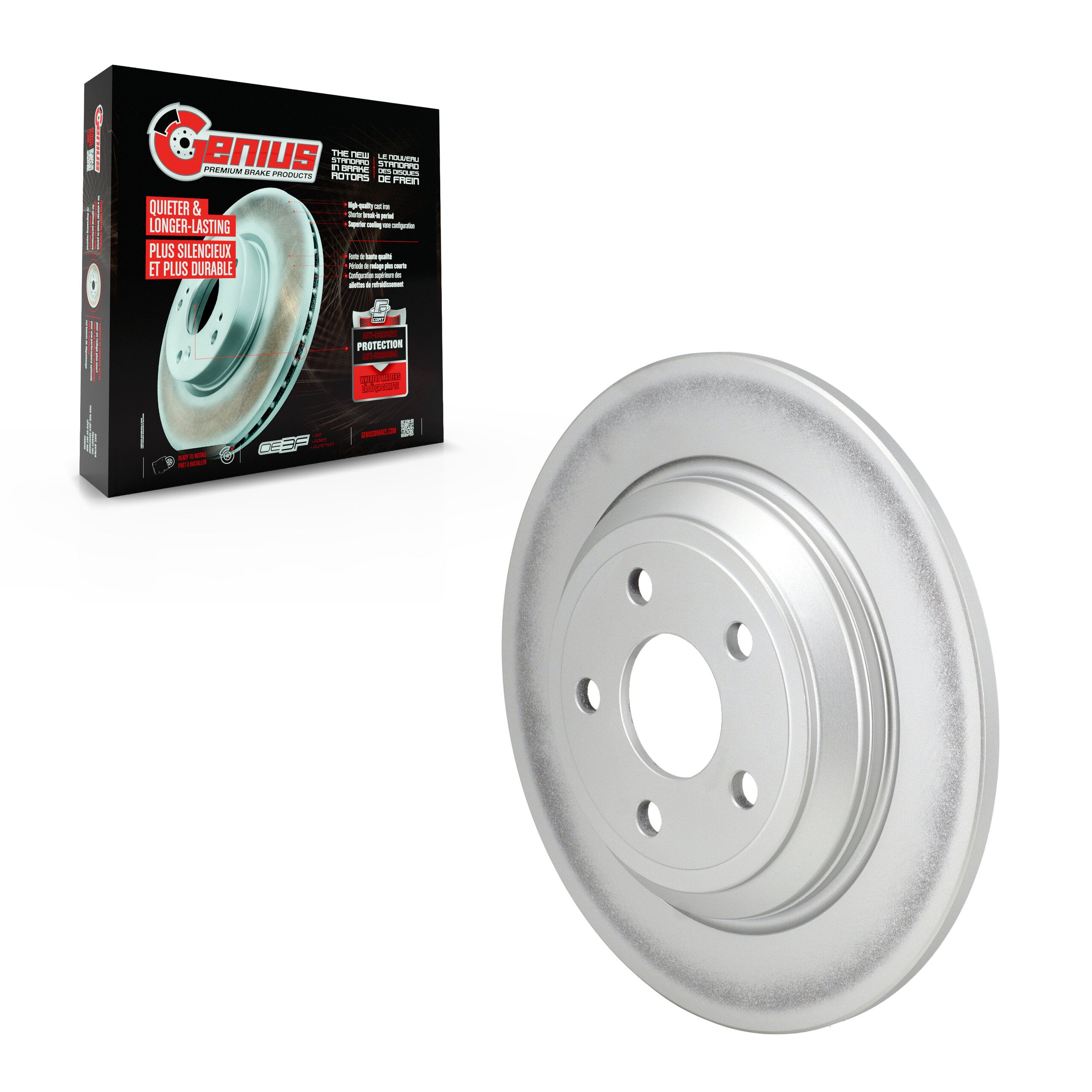 Genius GCR-682085 Disc Brake Rotor for 2016-2025 Ford Bronco Sport, Ford Escape, Lincoln Corsair - Rear