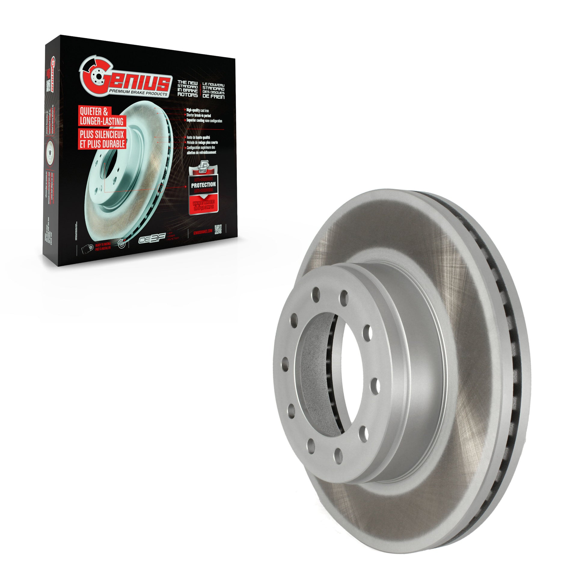Genius GCR-682089 Disc Brake Rotor for 2017-2023 Ford F-550 Super Duty, Ford F-600 Super Duty, Ford F-450 Super Duty - Front