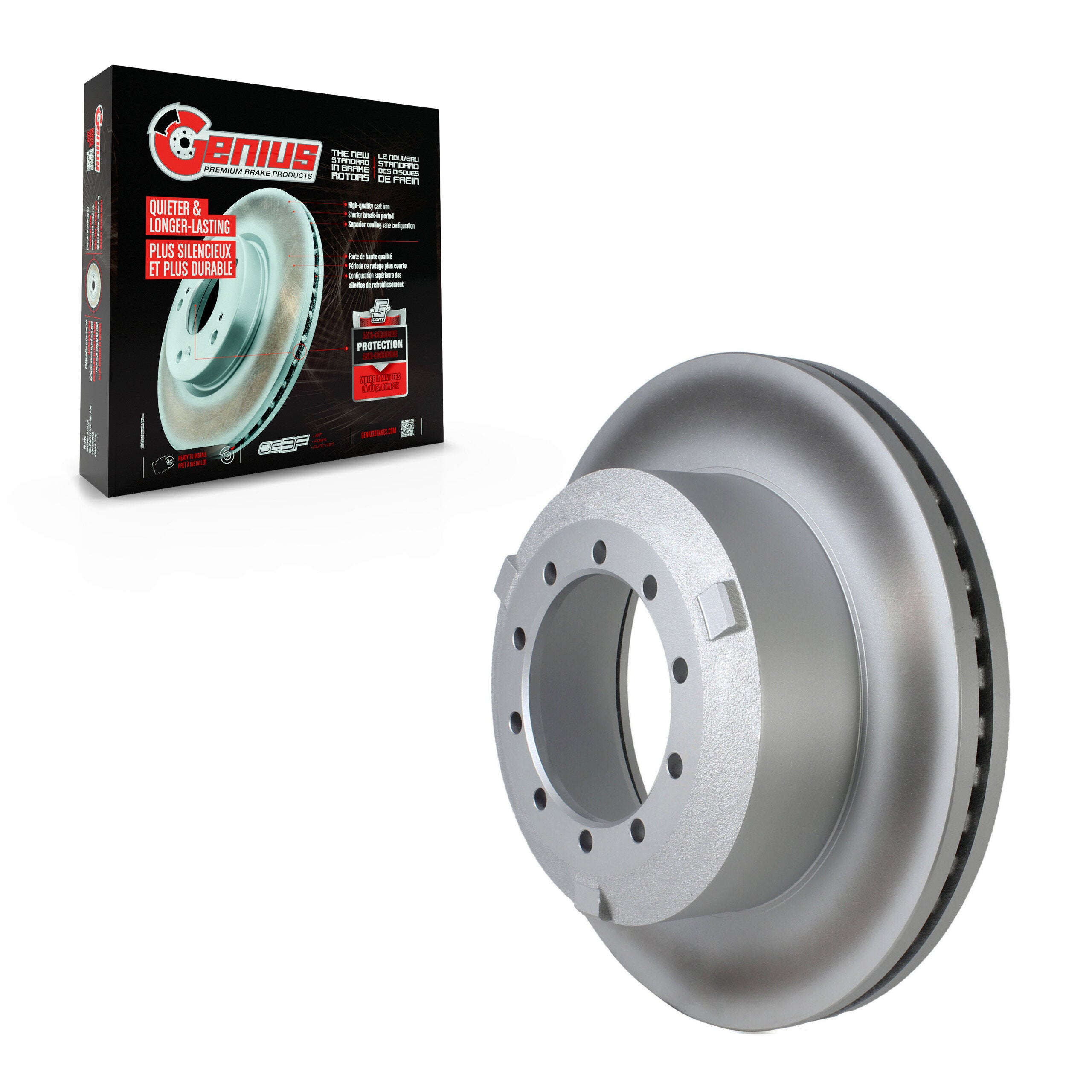 Genius GCR-682158 Disc Brake Rotor for 2017-2023 Ford F-600 Super Duty, Ford F-450 Super Duty, Ford F-550 Super Duty - Rear