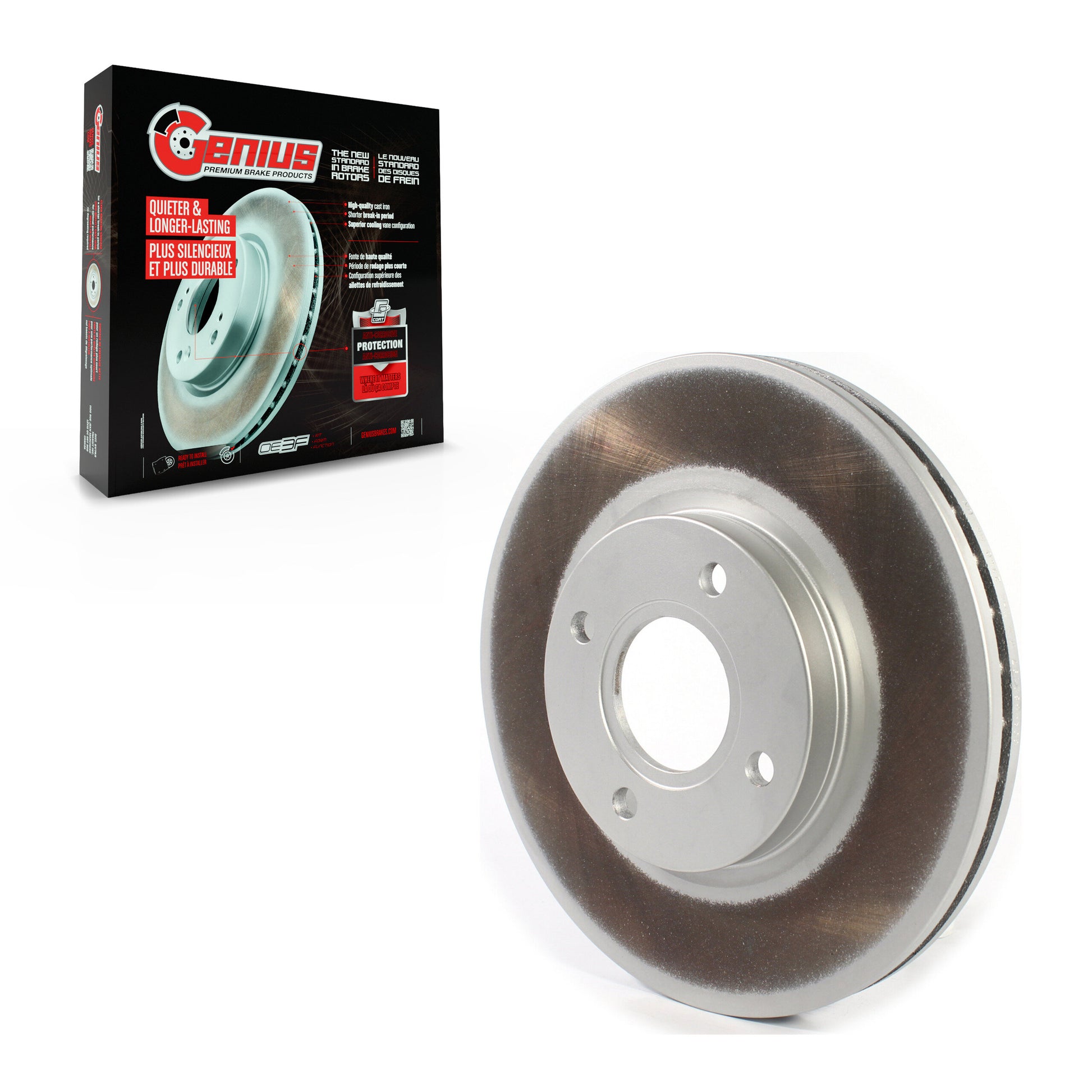 Genius GCR-682197 Disc Brake Rotor for 2014-2019 Ford Fiesta - Front