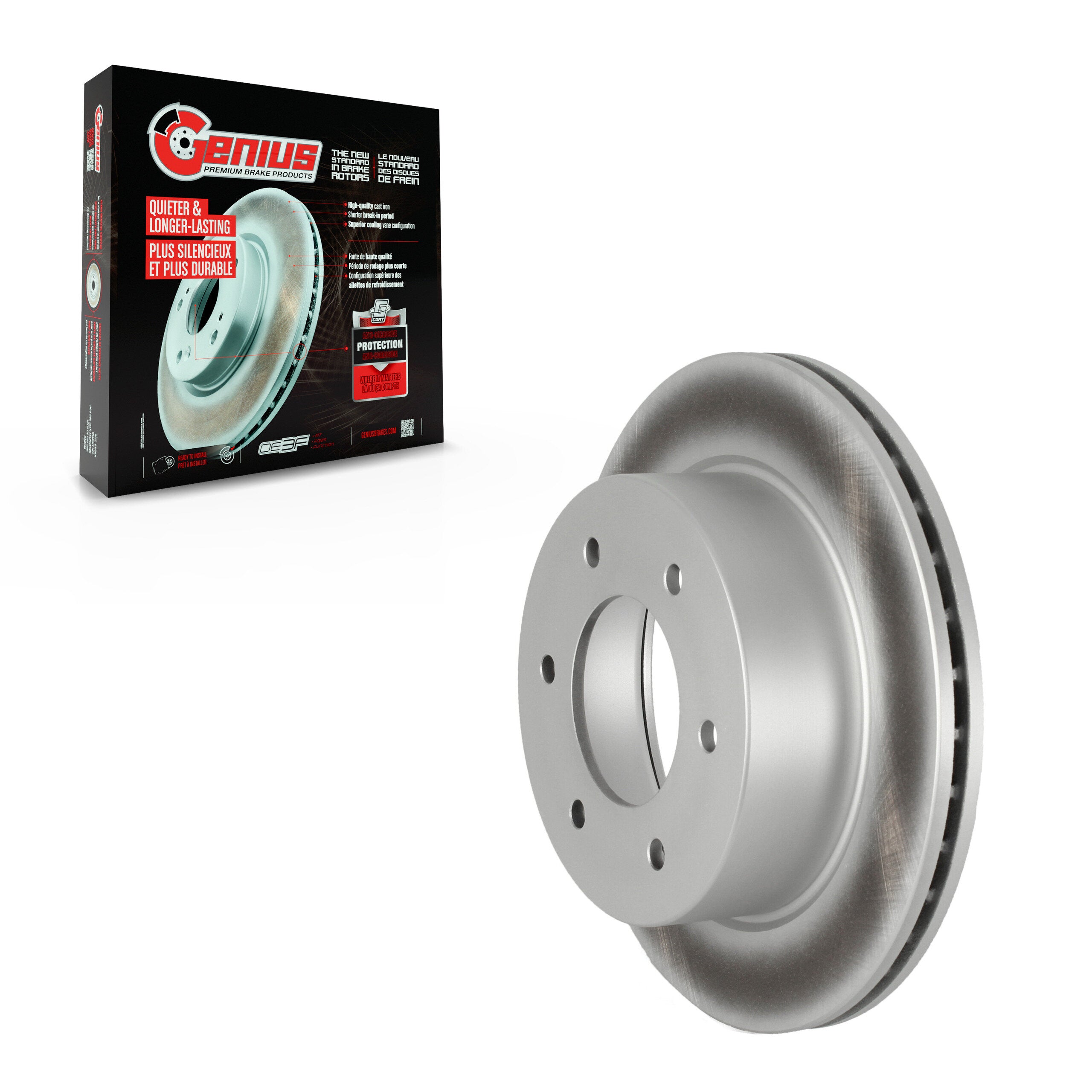 Genius GCR-682574 Disc Brake Rotor for 2019-2024 Ford Bronco, Ford Ranger - Rear