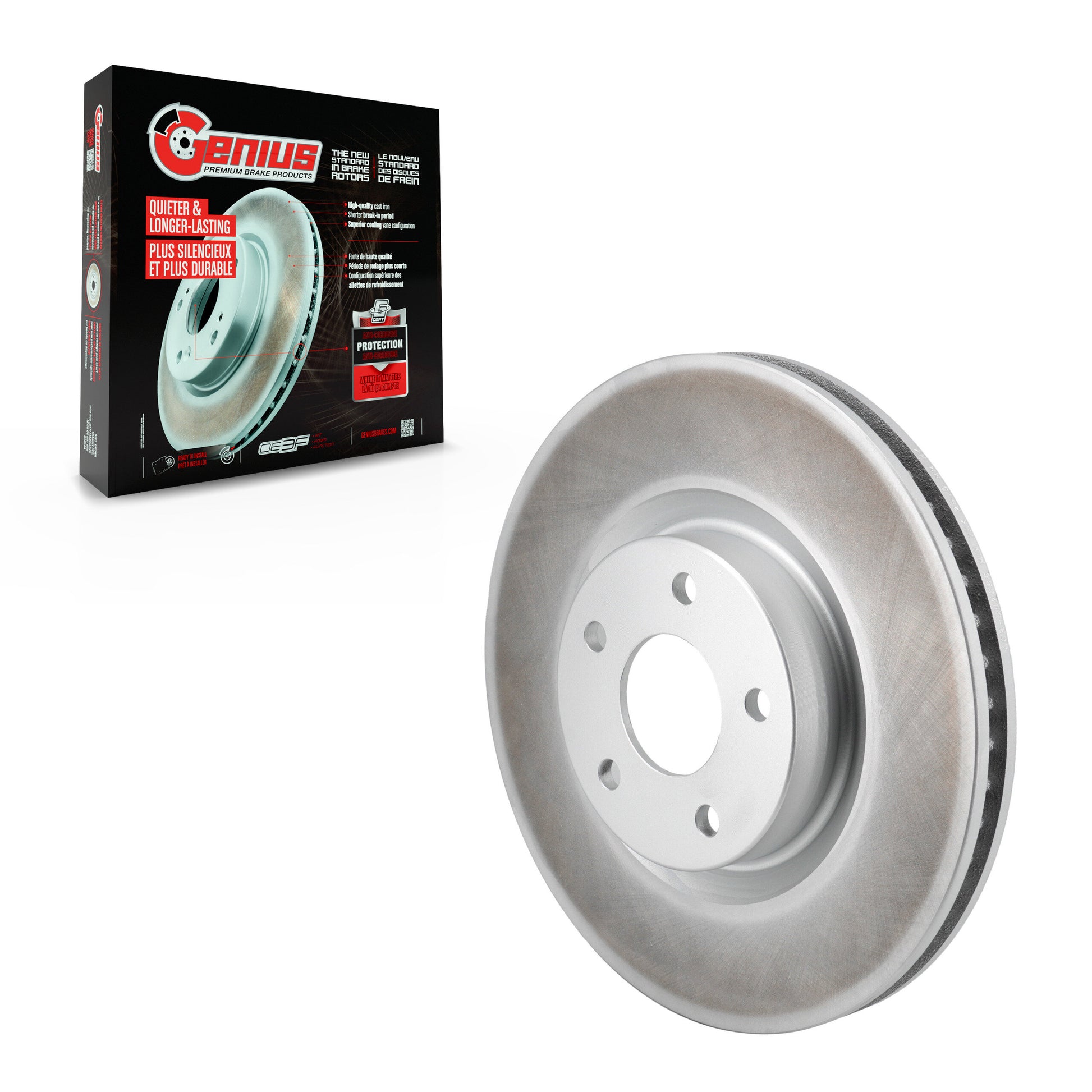Genius GCR-682666 Disc Brake Rotor for 2020-2025 Ford Bronco Sport, Lincoln Corsair, Ford Escape - Front