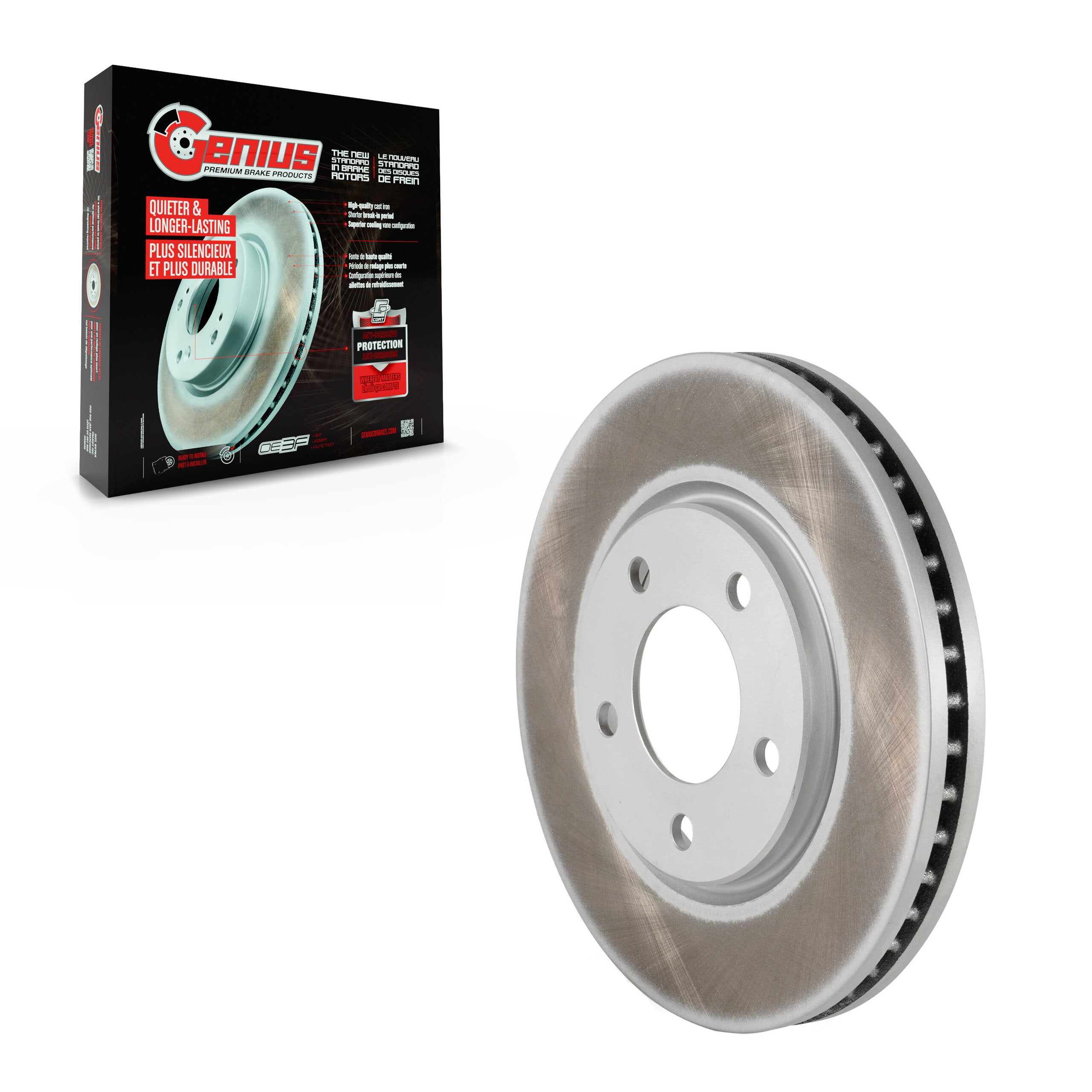 Genius GCR-780049 Disc Brake Rotor for 2001-2007 Dodge Grand Caravan, Chrysler Town & Country, Chrysler Voyager - Front