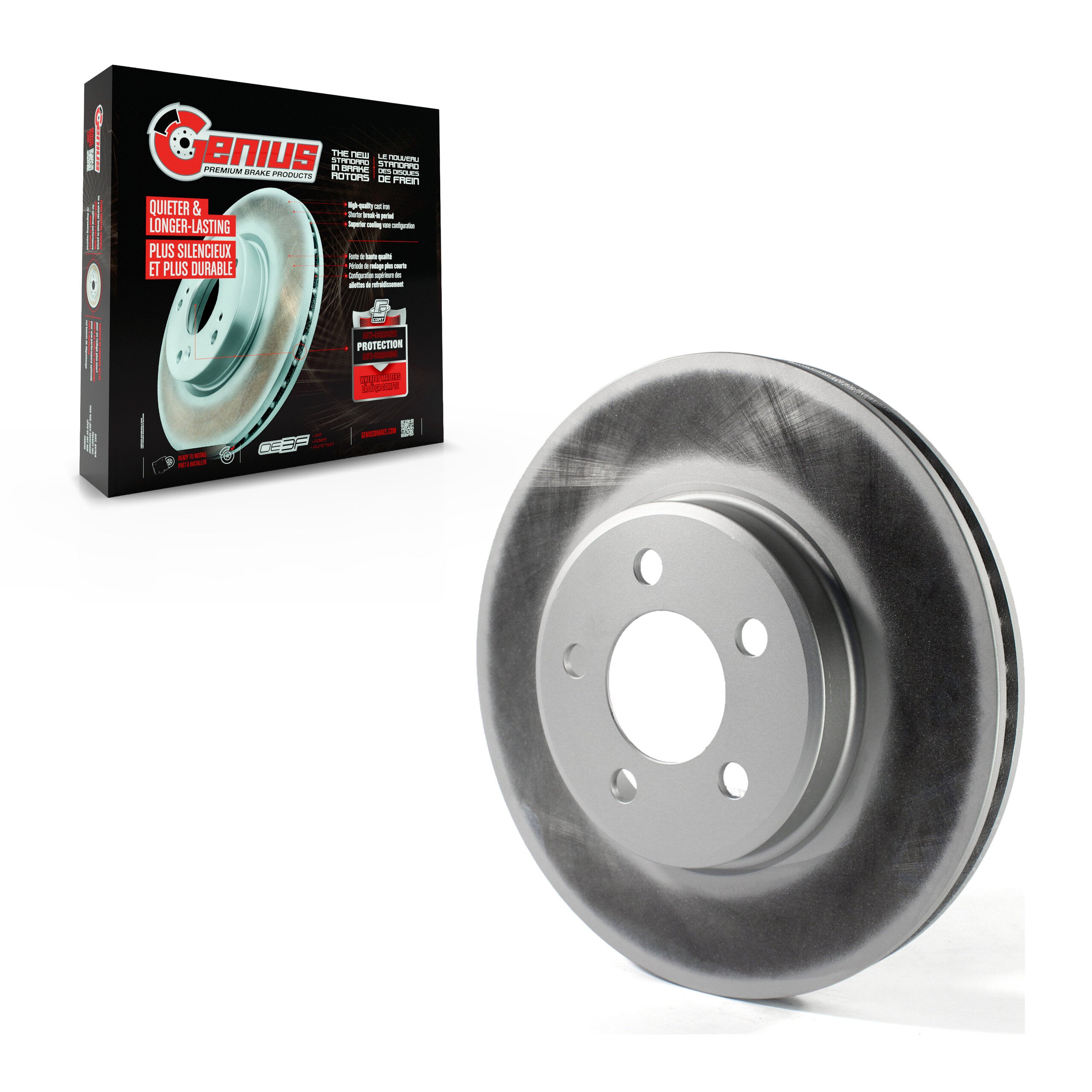 Genius GCR-780255 Disc Brake Rotor for 2005-2023 Chrysler 300, Dodge Challenger, Dodge Charger - Front