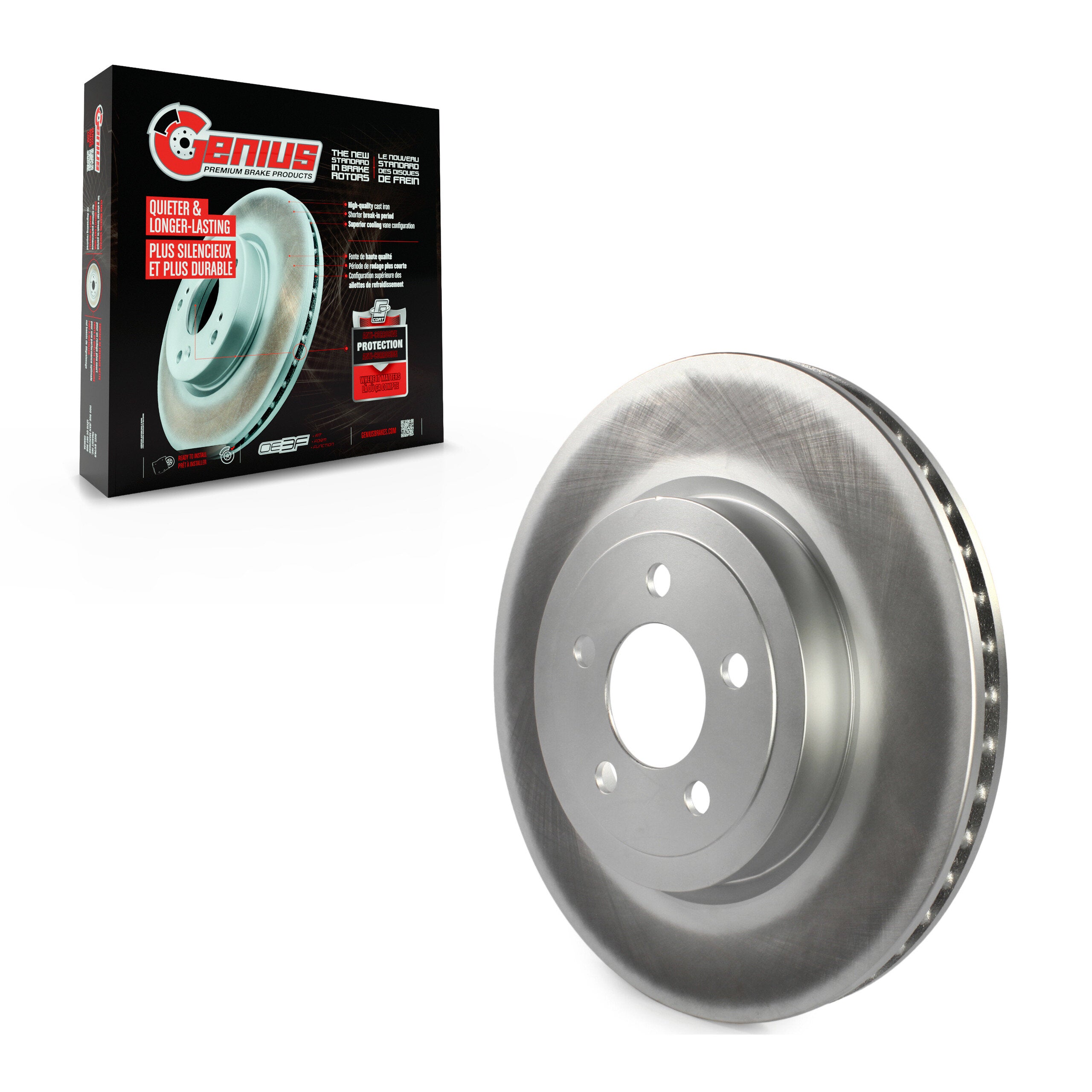Genius GCR-780256 Disc Brake Rotor for 2005-2023 Dodge Charger, Chrysler 300, Dodge Challenger - Front