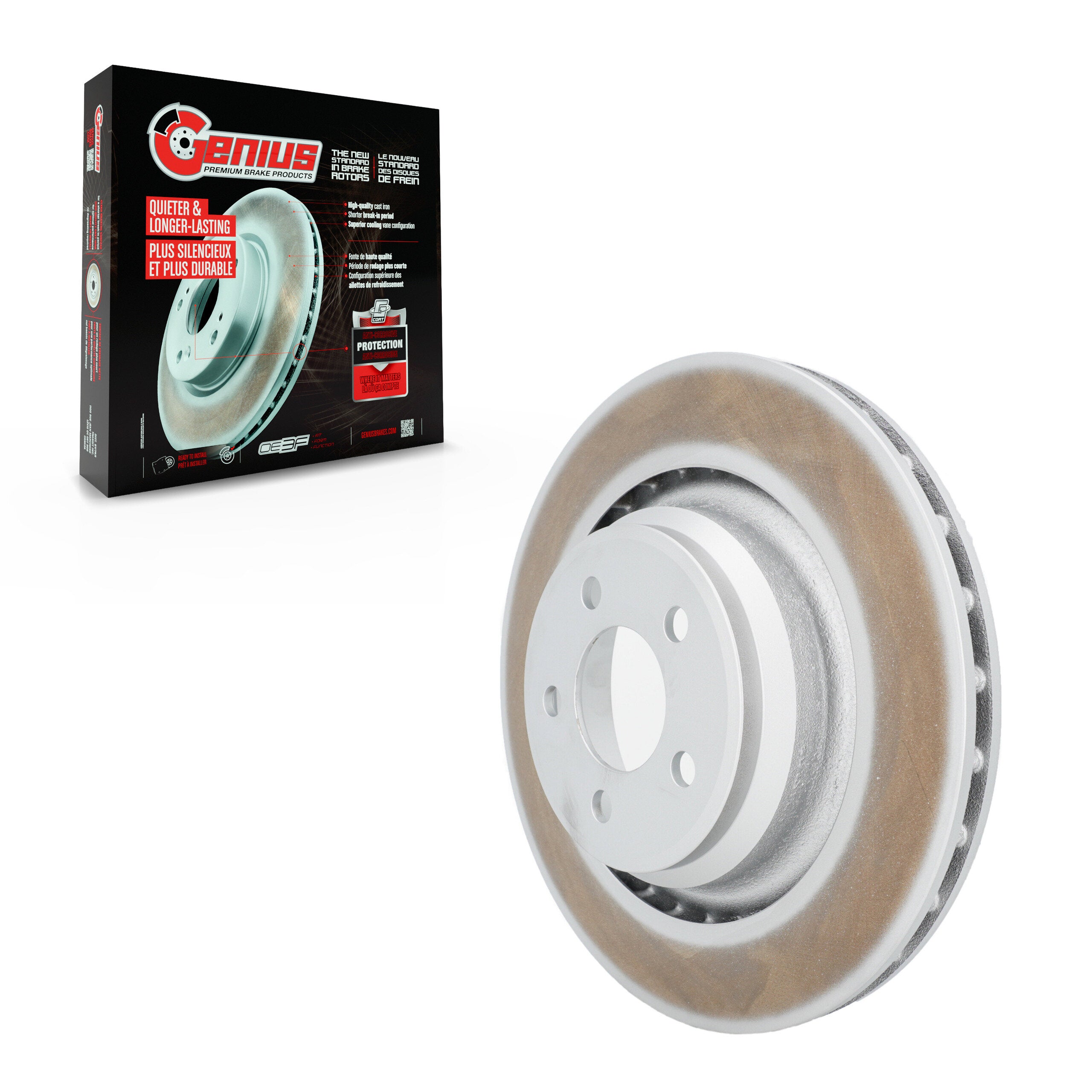Genius GCR-780390 Disc Brake Rotor for 2005-2023 Dodge Challenger, Dodge Charger, Chrysler 300 - Rear