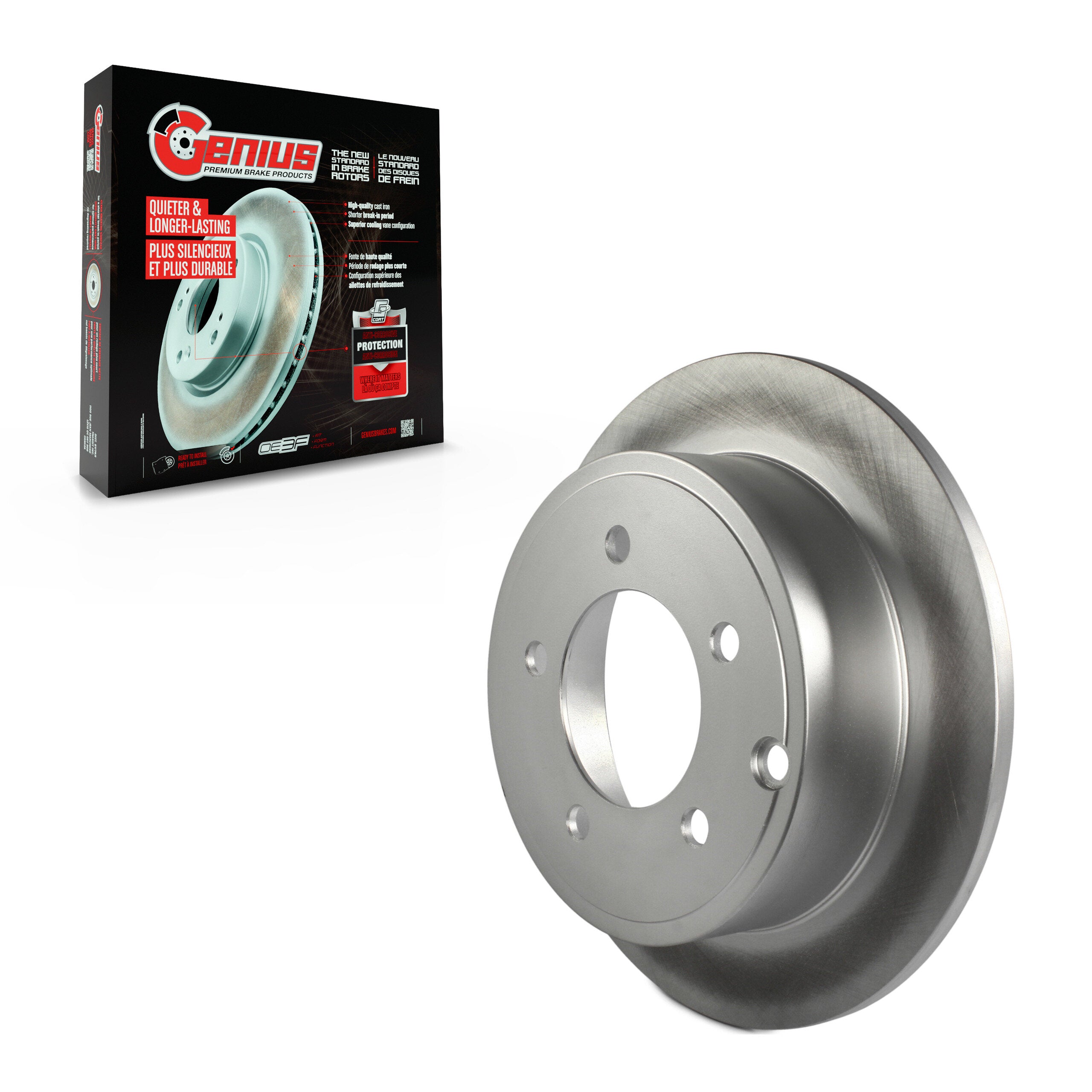 Genius GCR-780457 Disc Brake Rotor for 2007-2017 Mitsubishi Lancer, Chrysler 200, Dodge Caliber - Rear