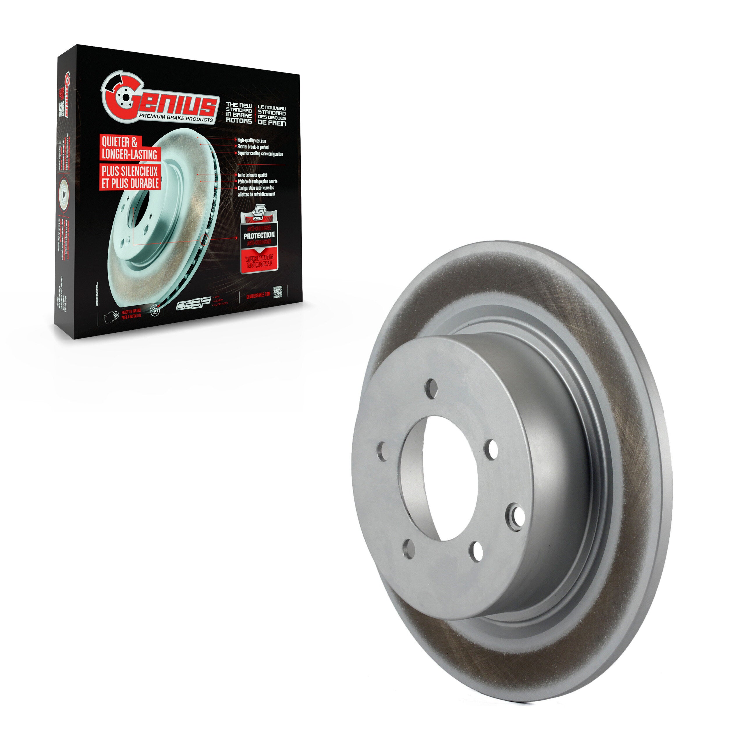 Genius GCR-780541 Disc Brake Rotor for 2007-2017 Mitsubishi Lancer, Mitsubishi Outlander, Chrysler 200 - Rear