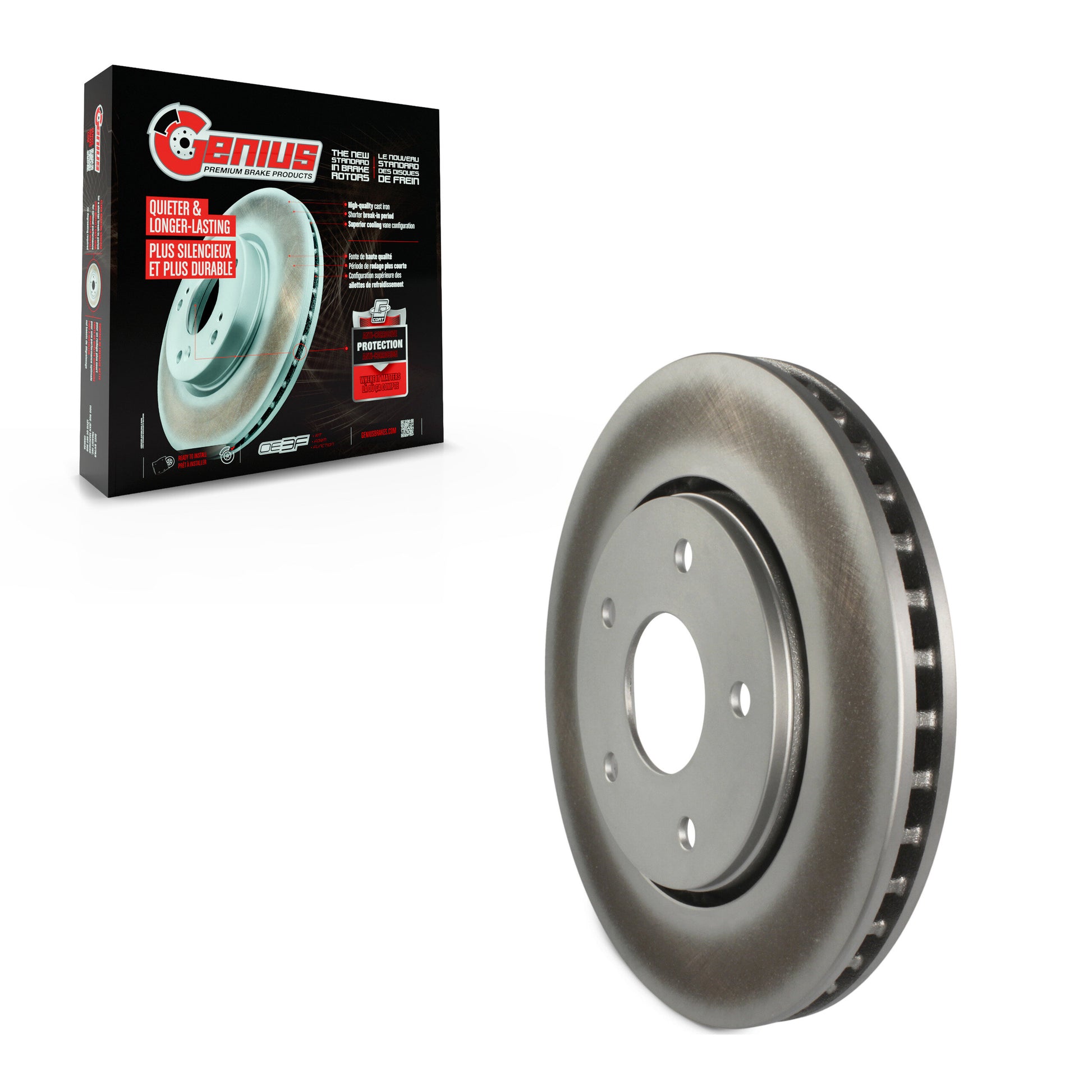 Genius GCR-780624 Disc Brake Rotor for 2008-2018 Chrysler Town & Country, Dodge Grand Caravan, Dodge Journey - Front