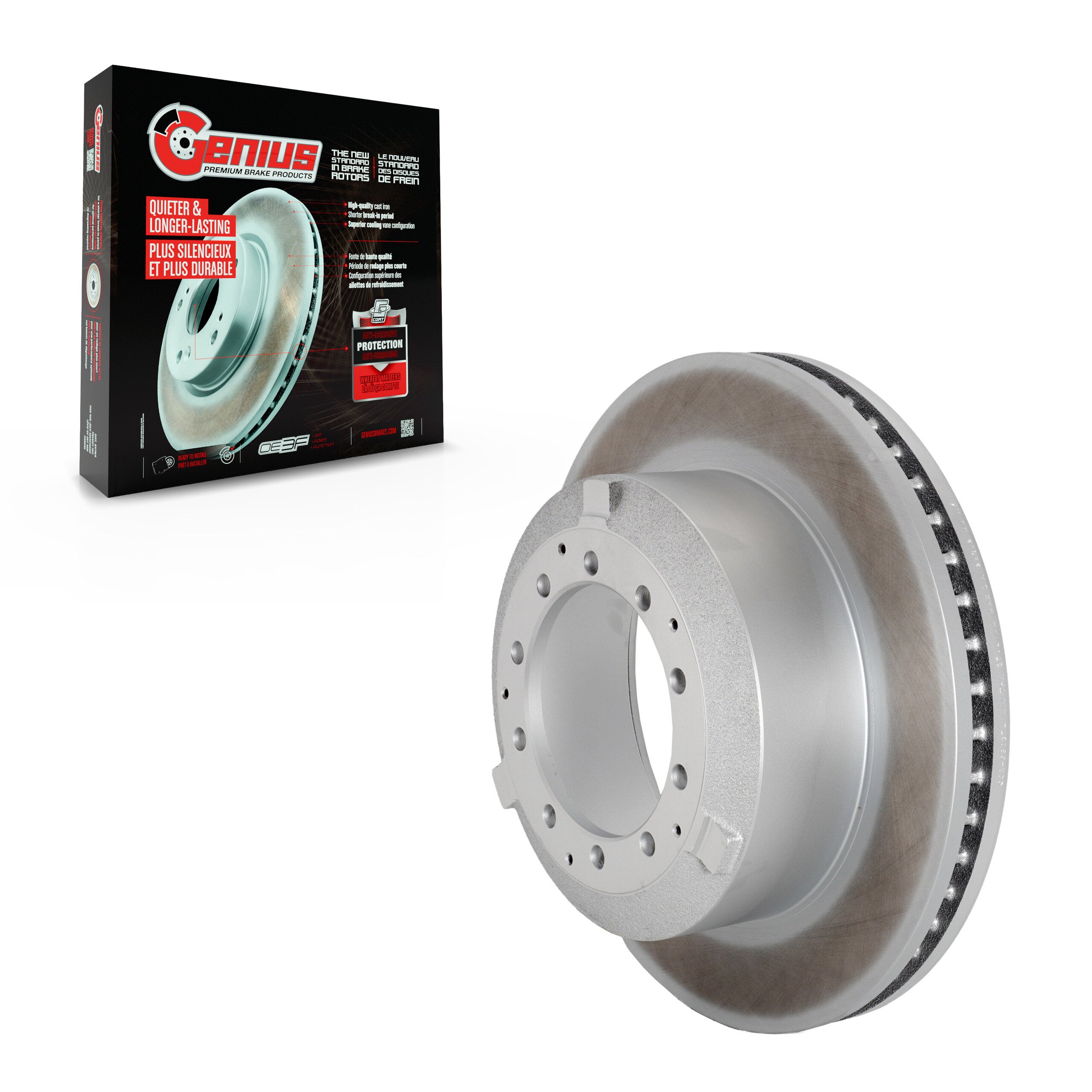 Genius GCR-781830 Disc Brake Rotor for 2005-2023 Ford F-350 Super Duty, IC Corporation AE School Bus, IC Corporation AC Commercial Bus - Rear, Front