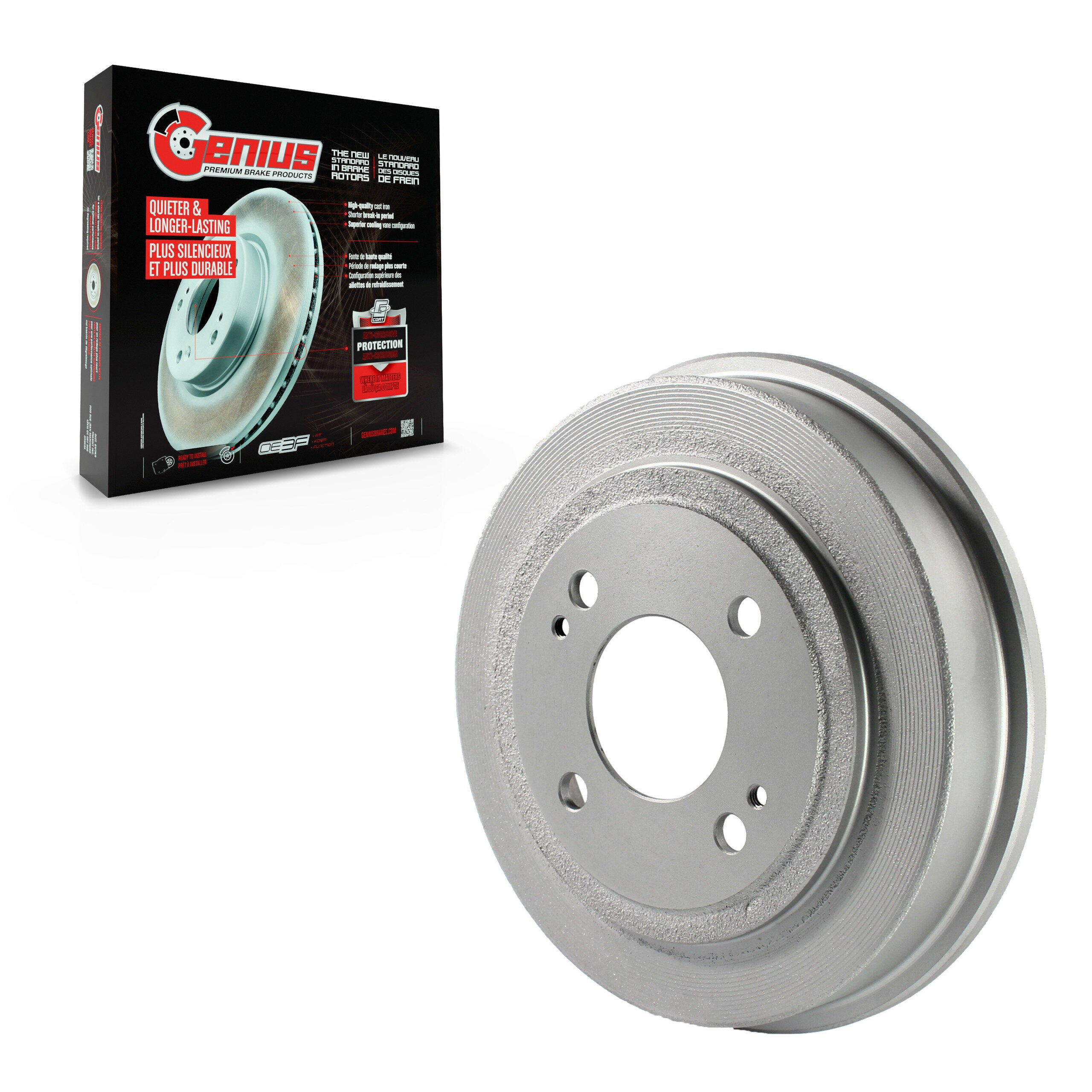 Genius GCR-9311 Brake Drum for 1986-2008 Honda Fit, Honda Civic, Acura EL - Rear