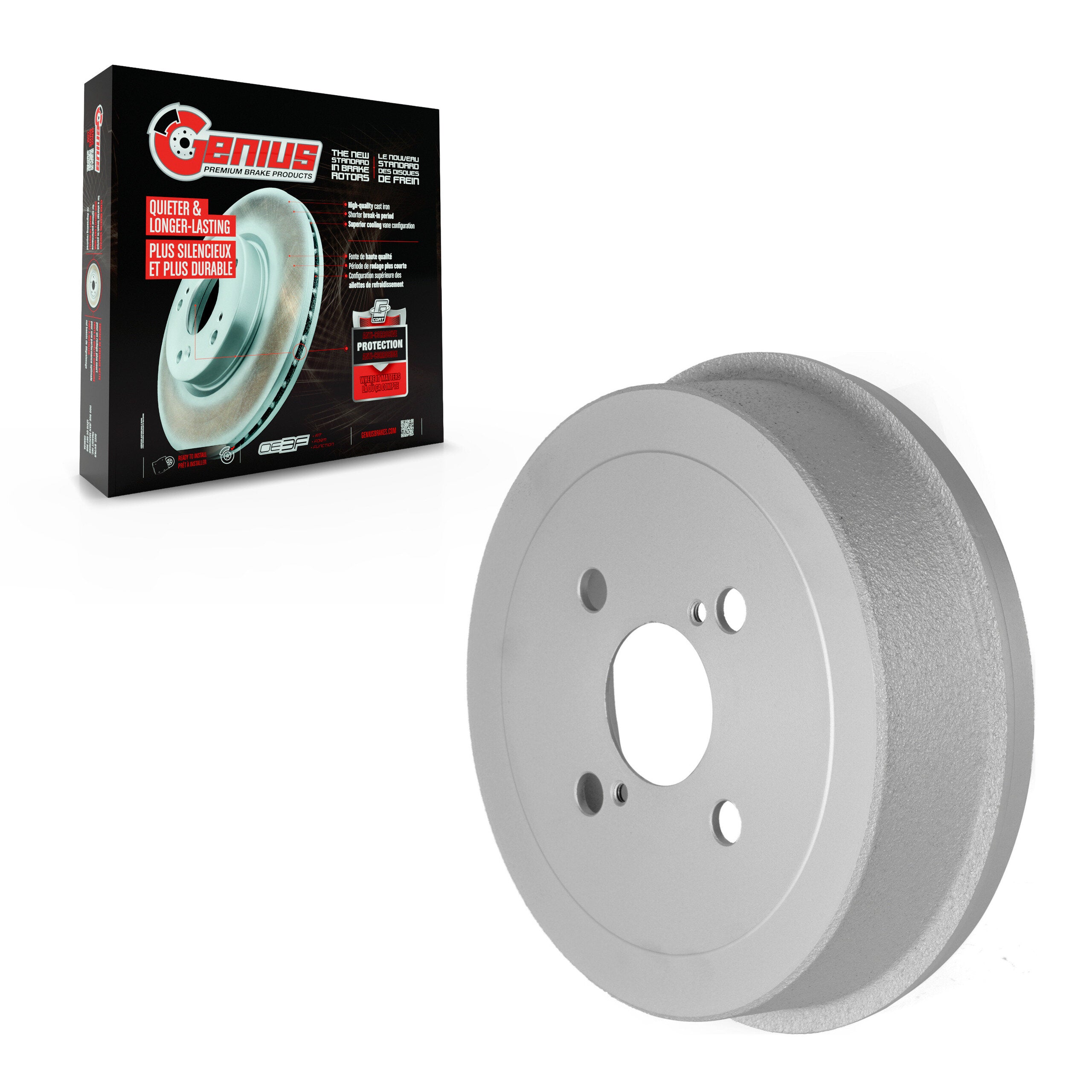 Genius GCR-9545 Brake Drum for 1993-2002 Chevrolet Prizm, Geo Prizm, Toyota Corolla - Rear