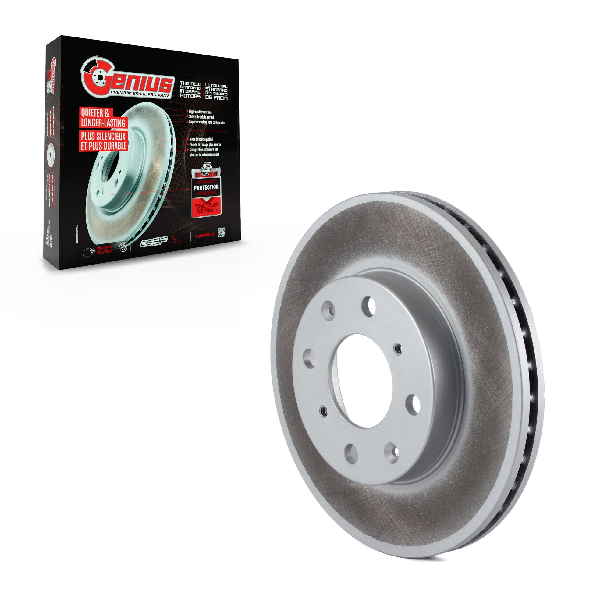 Genius GCR-96147 Disc Brake Rotor for 1990-2000 Honda Civic, Honda Civic del Sol, Honda CRX - Front