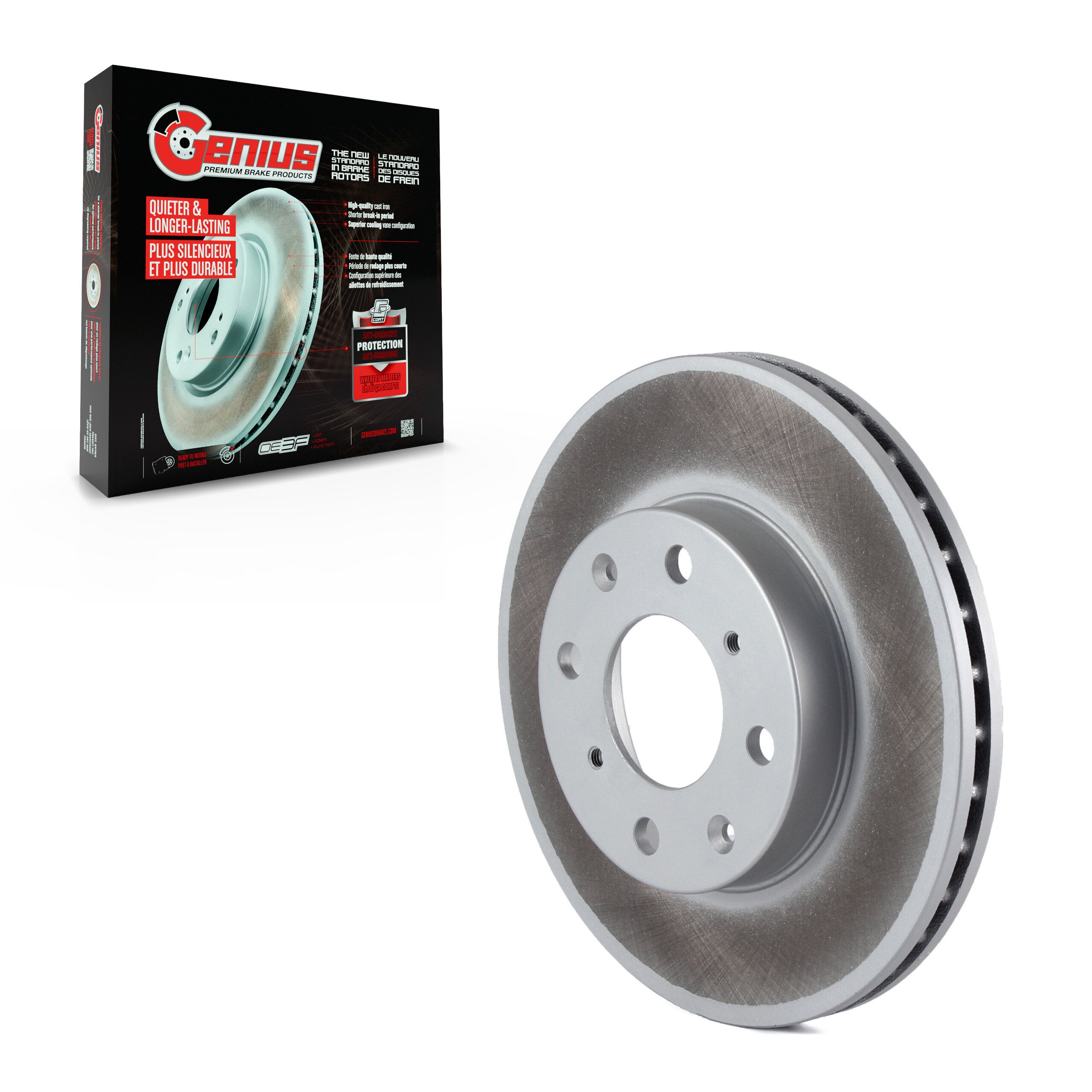 Genius GCR-96147 Disc Brake Rotor for 1990-2000 Honda Civic, Honda Civic del Sol, Honda CRX - Front