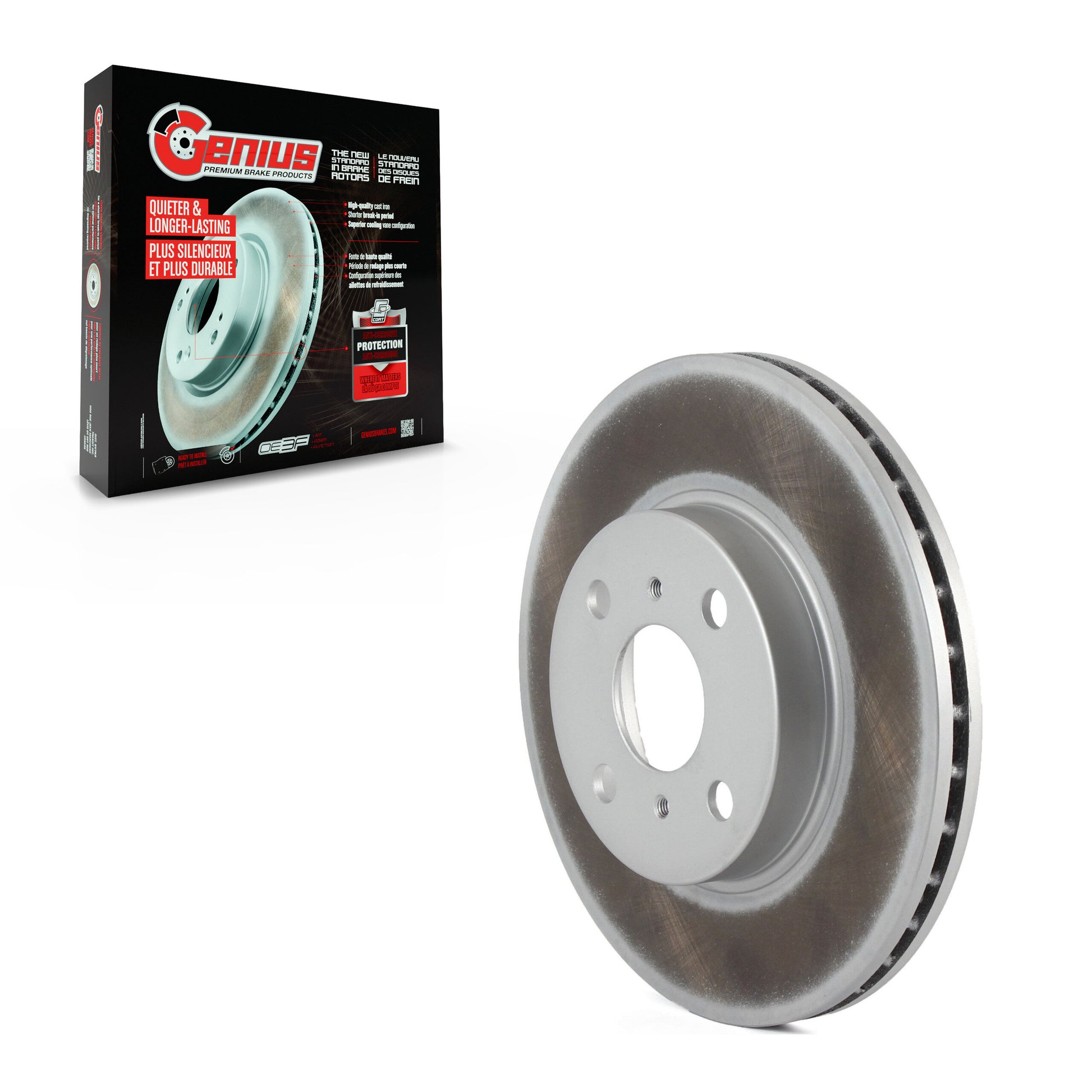 Genius GCR-96354 Disc Brake Rotor for 1993-2003 Toyota Prius, Chevrolet Prizm, Geo Prizm - Front