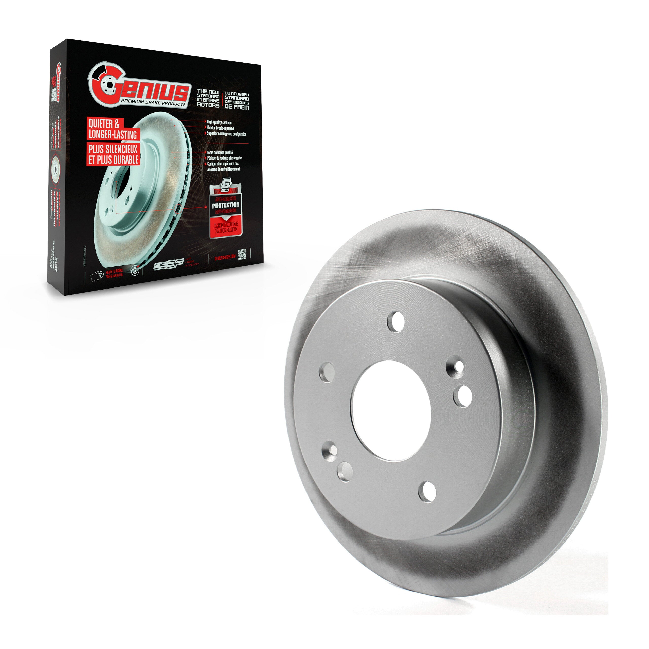Genius GCR-96710 Disc Brake Rotor for 1997-2006 Honda Civic, Acura RSX, Honda Accord - Rear