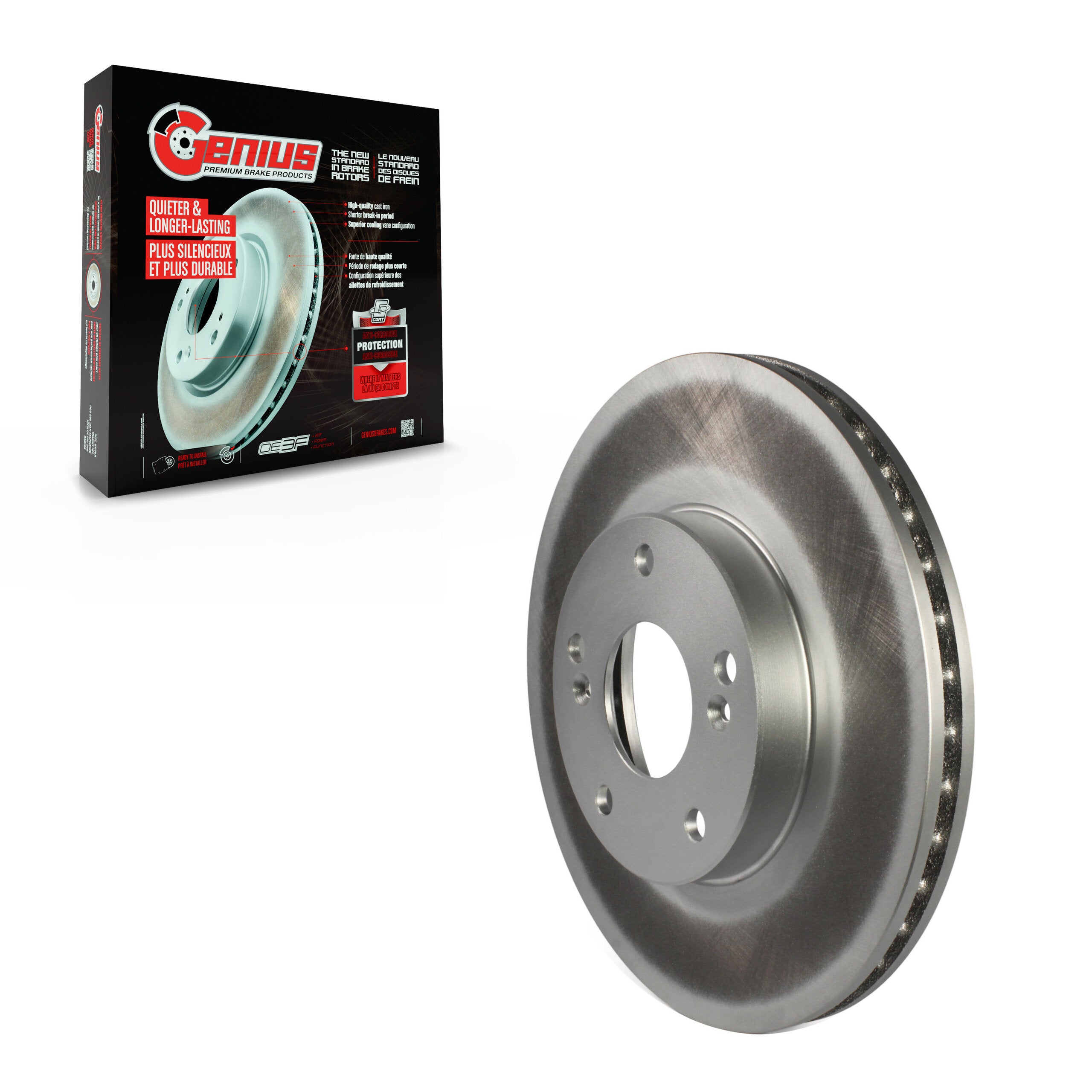 Genius GCR-96711 Disc Brake Rotor for 1998-2017 Honda Accord, Honda CR-Z, Honda Civic - Front