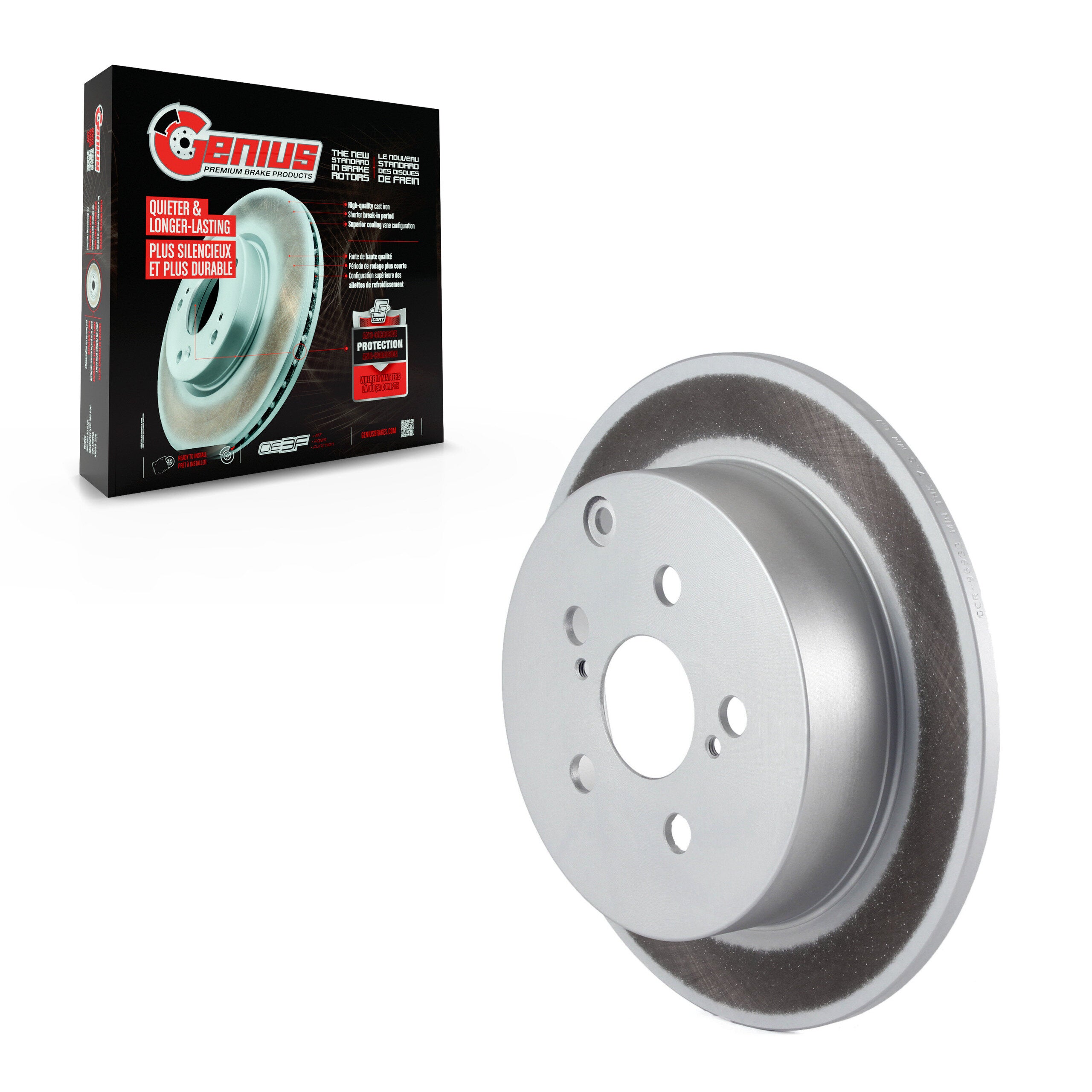 Genius GCR-96933 Disc Brake Rotor for 2000-2010 Scion tC, Toyota Corolla, Pontiac Vibe - Rear