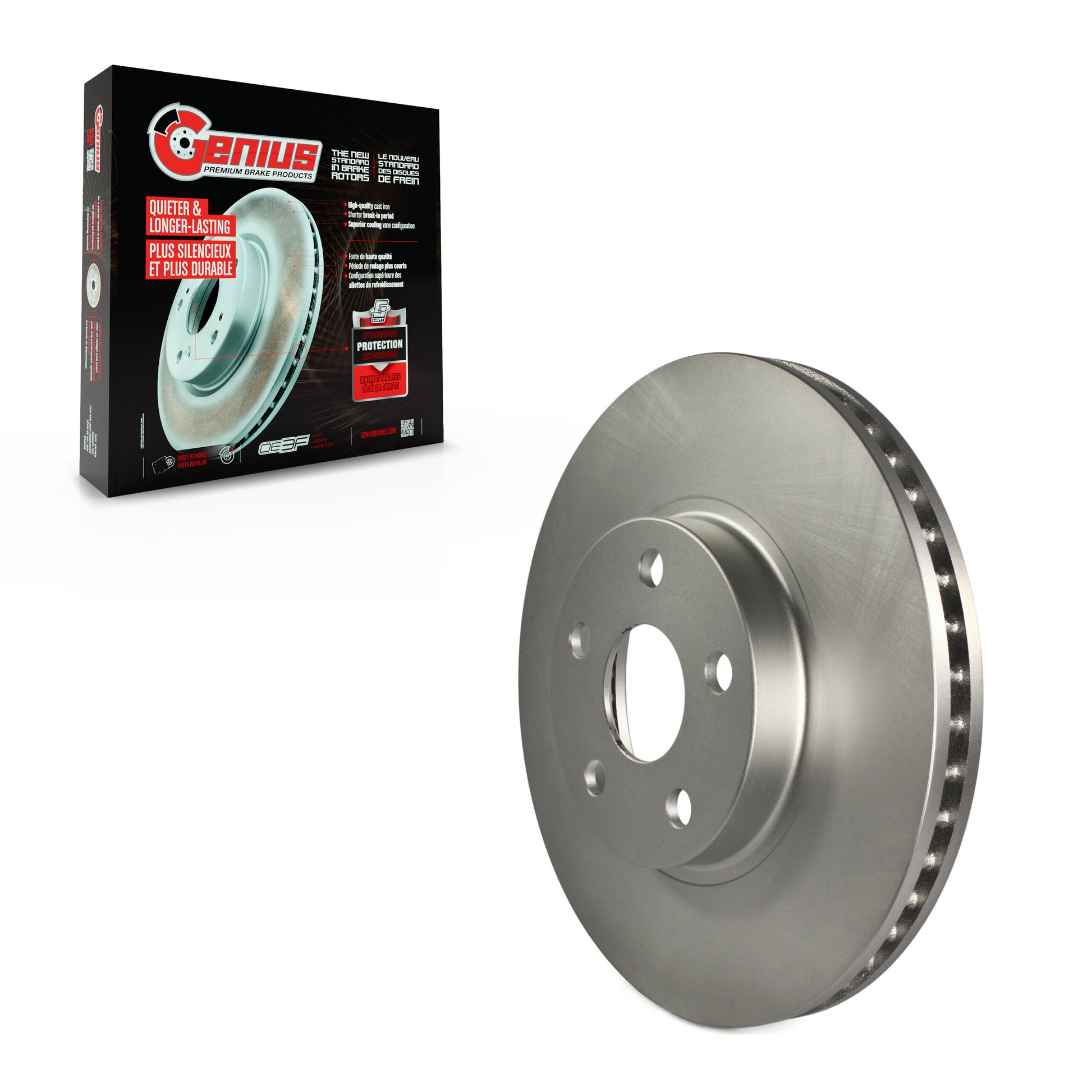 Genius GCR-96934 Disc Brake Rotor for 2000-2010 Scion tC, Pontiac Vibe, Toyota Corolla - Front