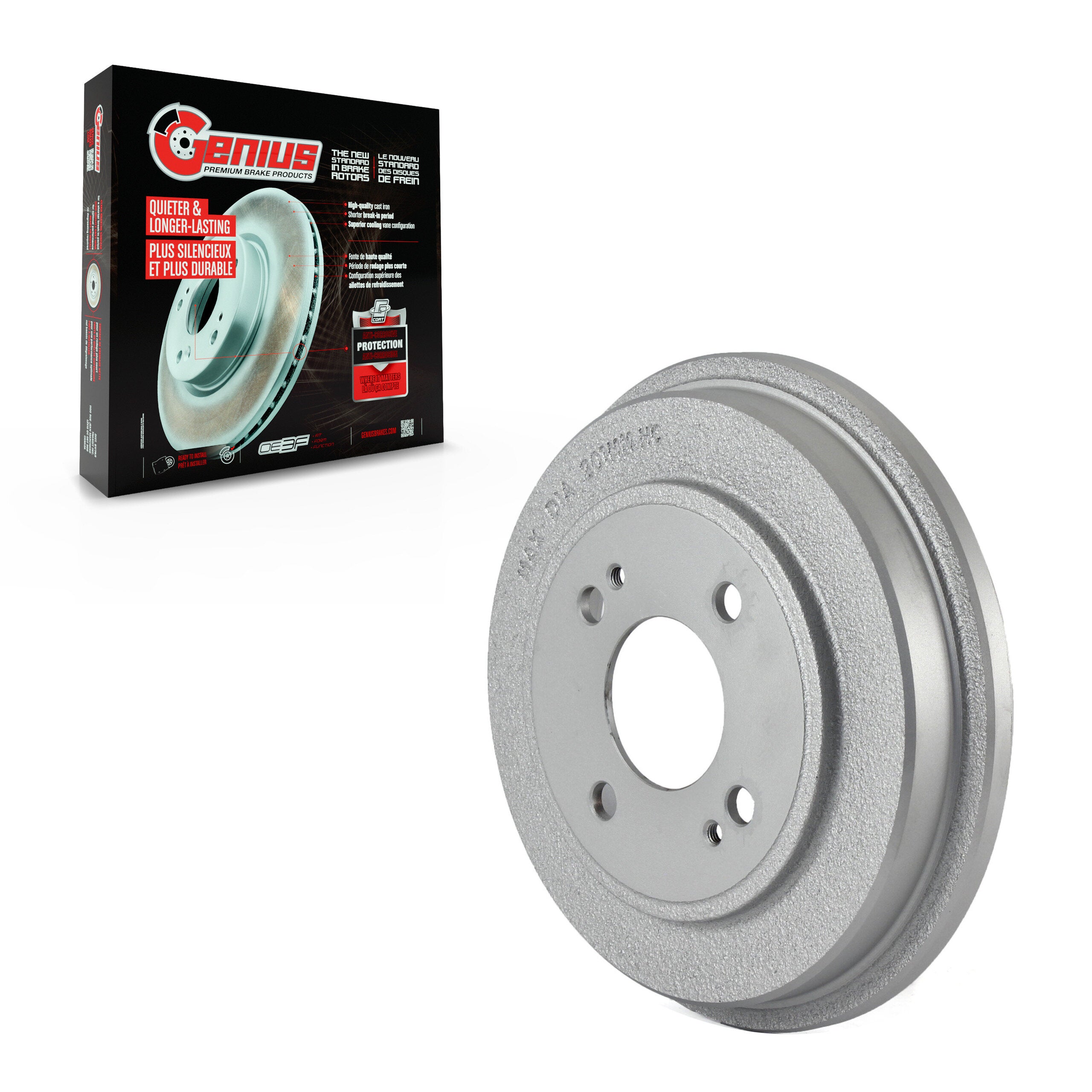 Genius GCR-9724 Brake Drum for 2001-2014 Honda Fit, Honda Insight, Honda Civic - Rear