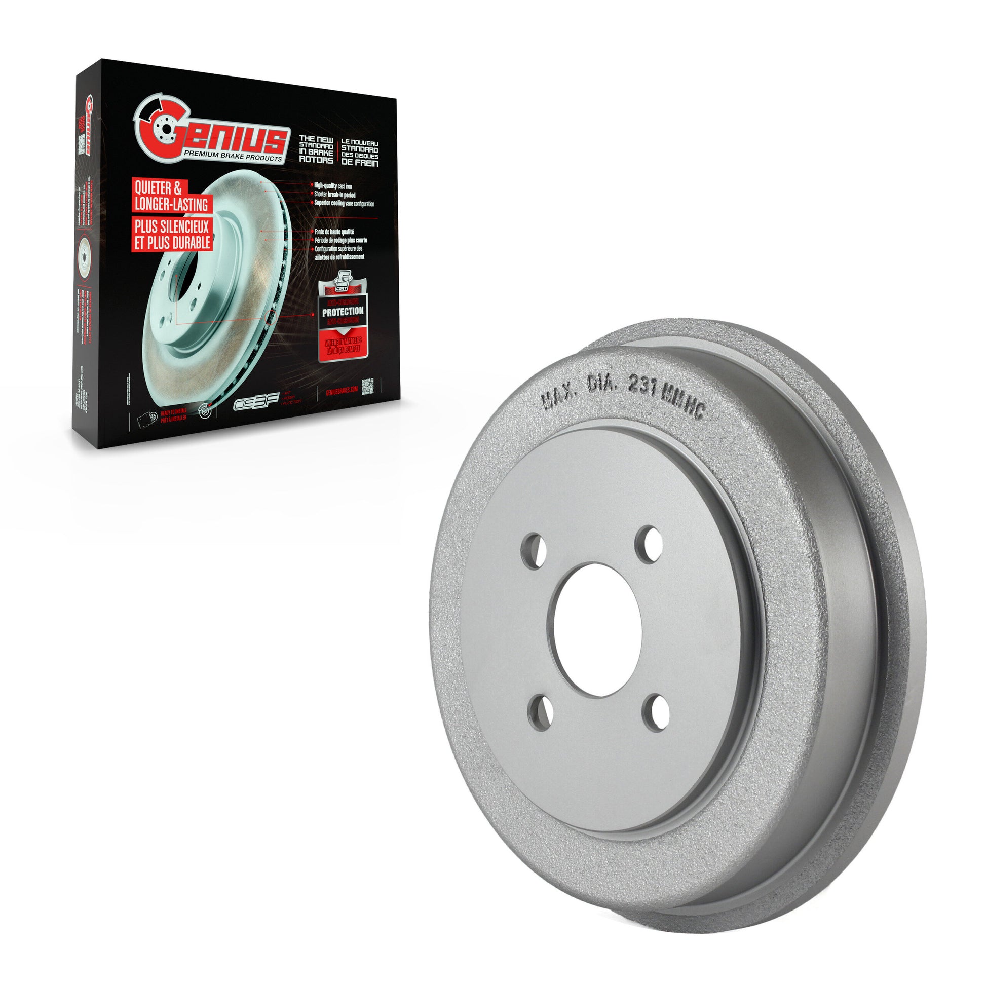 Genius GCR-9749 Brake Drum for 2003-2008 Chevrolet Cobalt, Pontiac G5, Pontiac Pursuit - Rear