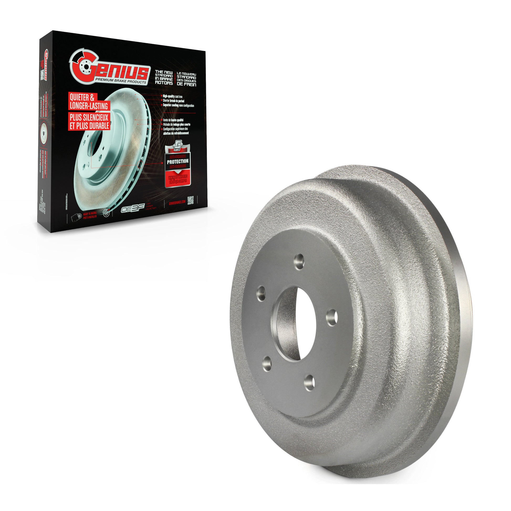 Genius GCR-97804 Brake Drum for 2010-2013 Ford Transit Connect - Rear