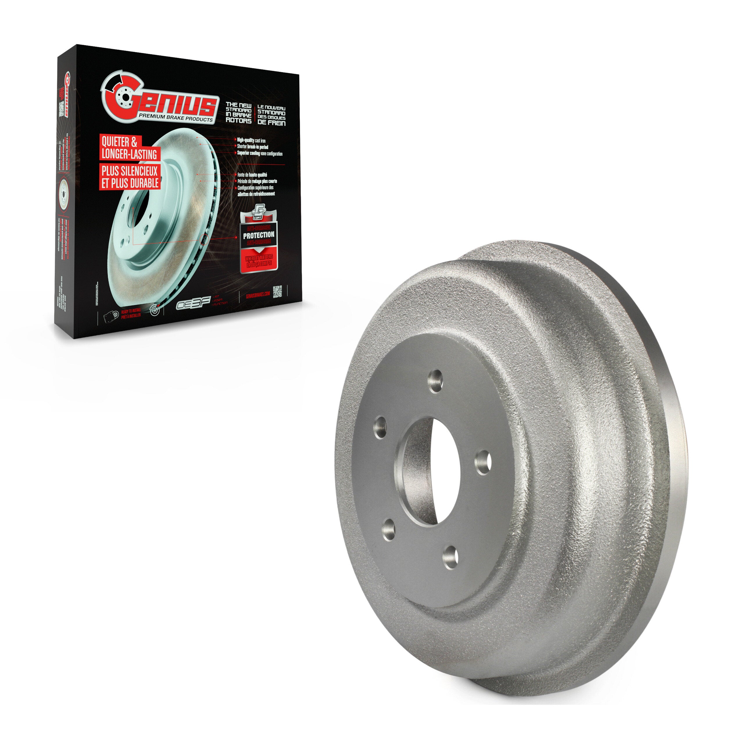 Genius GCR-97804 Brake Drum for 2010-2013 Ford Transit Connect - Rear