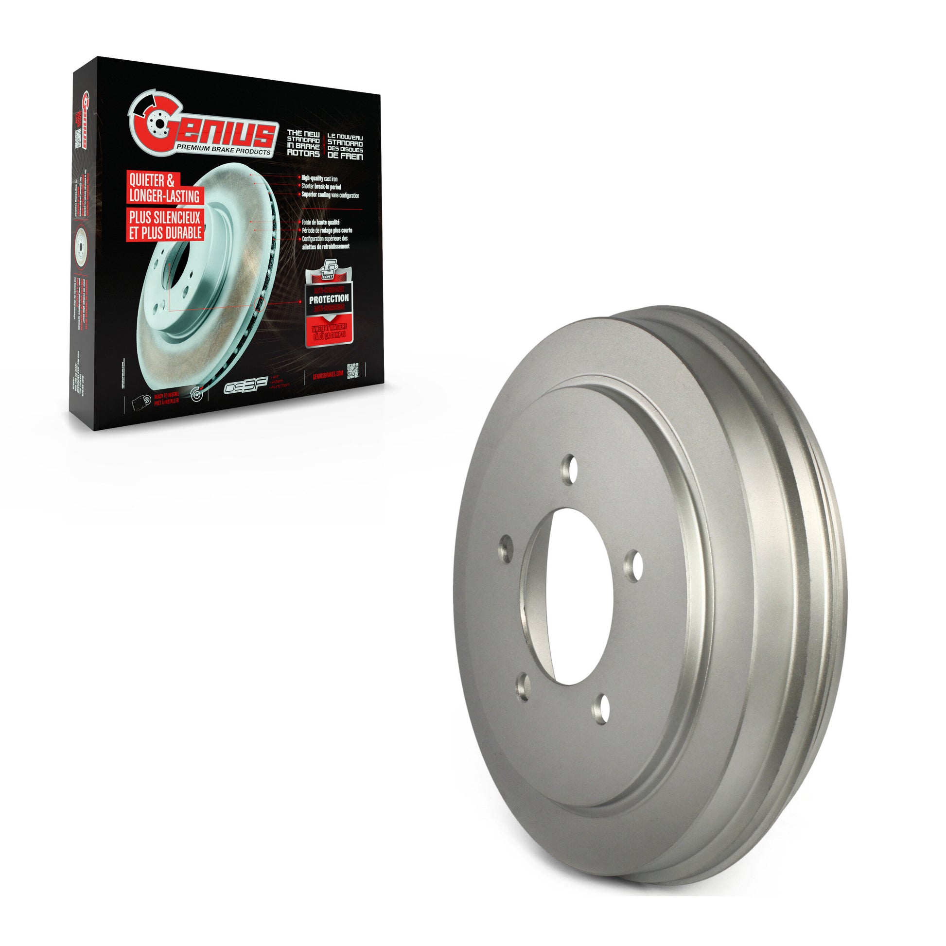 Genius GCR-9782 Brake Drum for 2007-2017 Dodge Caliber, Dodge Avenger, Chrysler Sebring - Rear