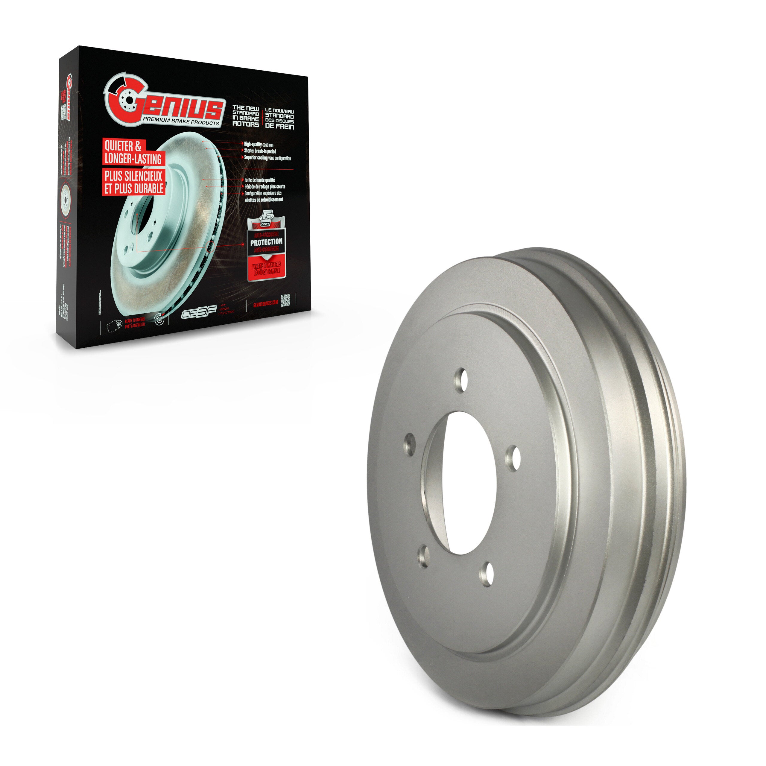 Genius GCR-9782 Brake Drum for 2007-2017 Dodge Caliber, Dodge Avenger, Chrysler Sebring - Rear