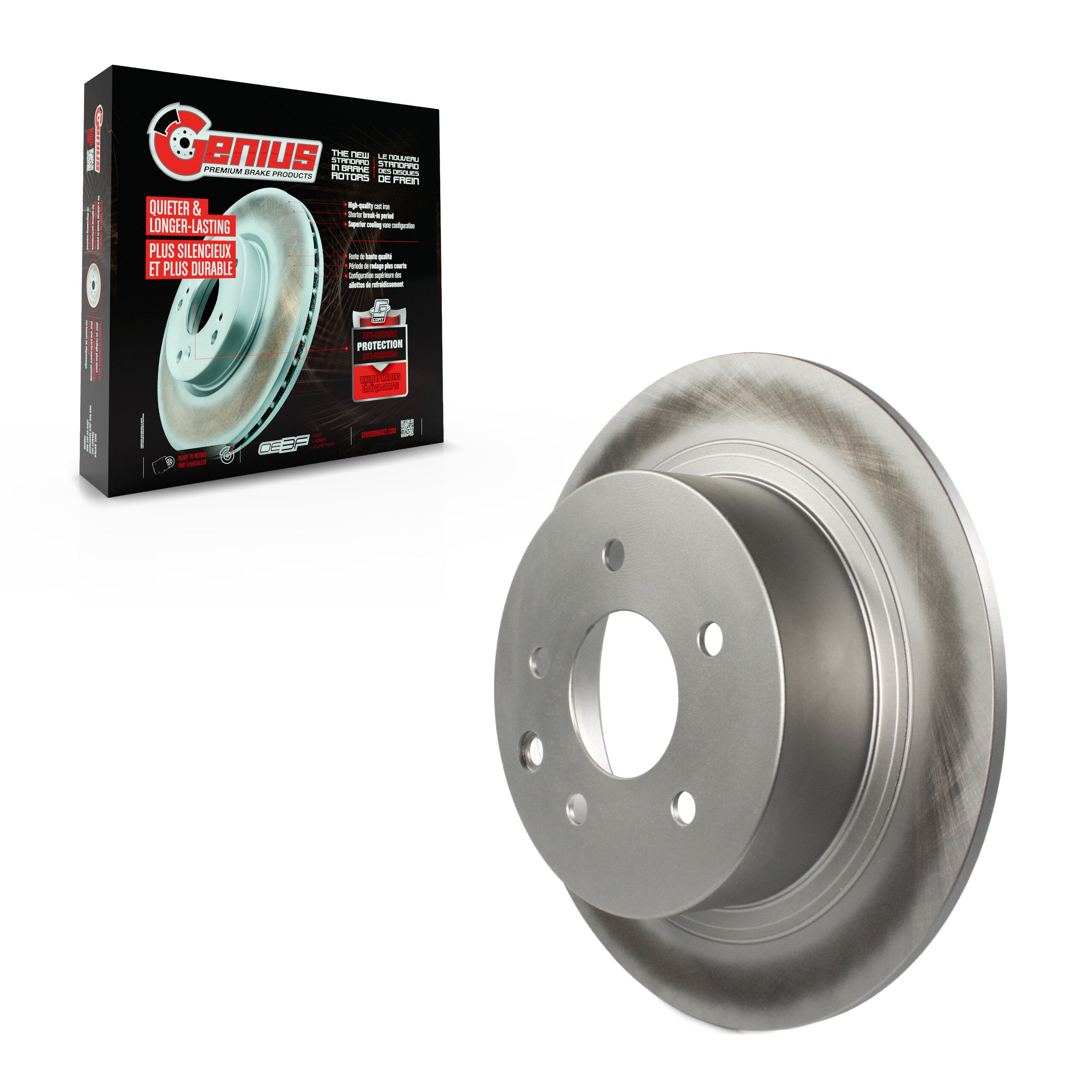 Genius GCR-980070 Disc Brake Rotor for 2002-2025 Nissan Altima, Nissan Juke, Nissan Sentra - Rear